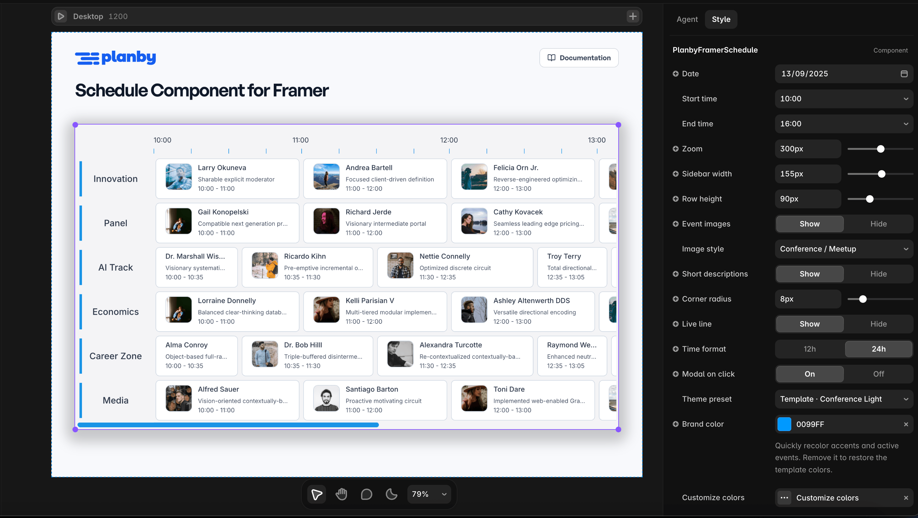 After months of work, my first Framer Marketplace component is finally live! 🎉 https://planby.framer.ai/Planby Schedule is a native Framer component for creating beautiful schedules and timelines without writing complex code.Perfect for conferences, festivals, TV guides, education, and events.If you try it, I'd love to hear what features you'd like to see next.