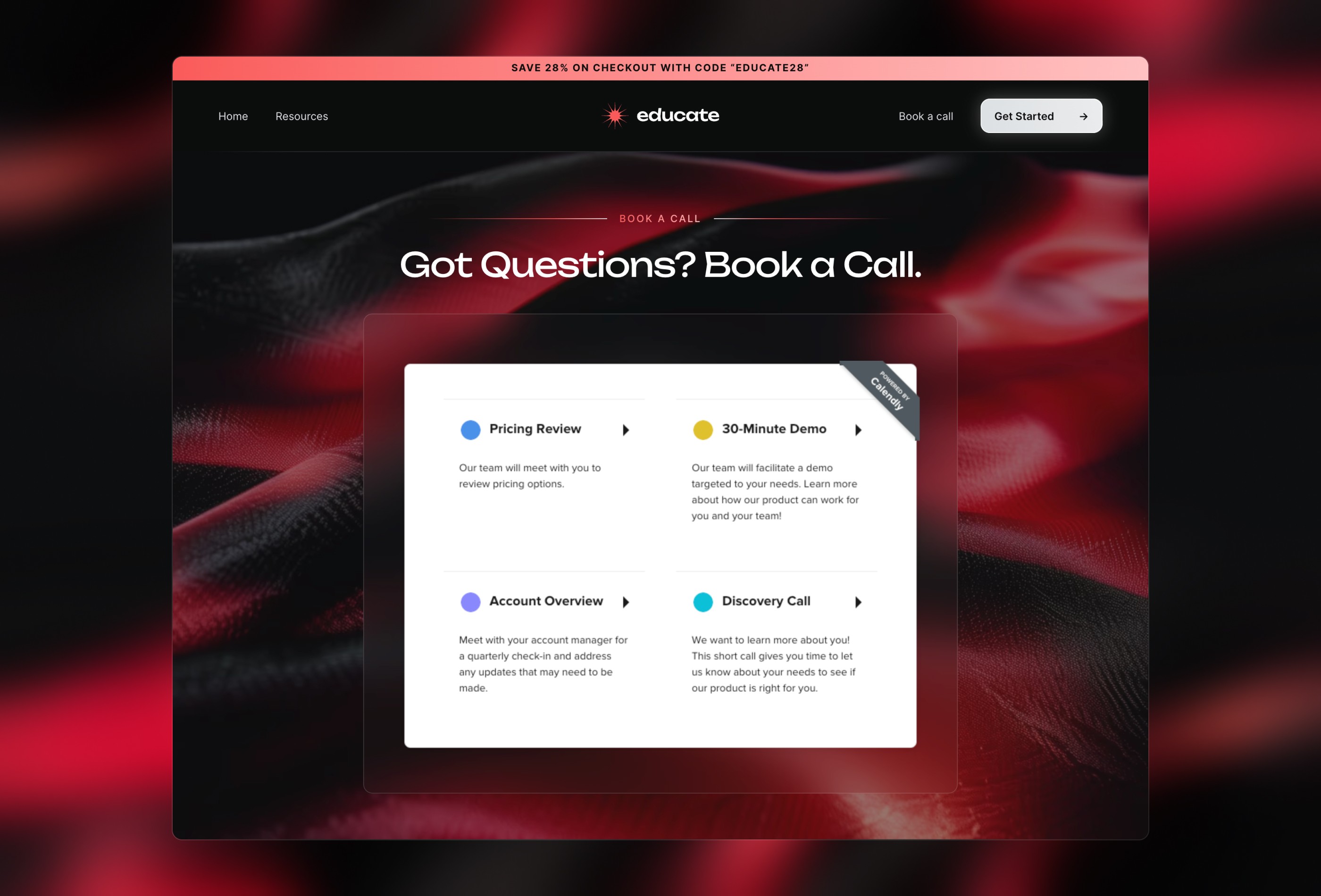 Screenshot 4 for Educate, a Framer Marketplace template by Wize.