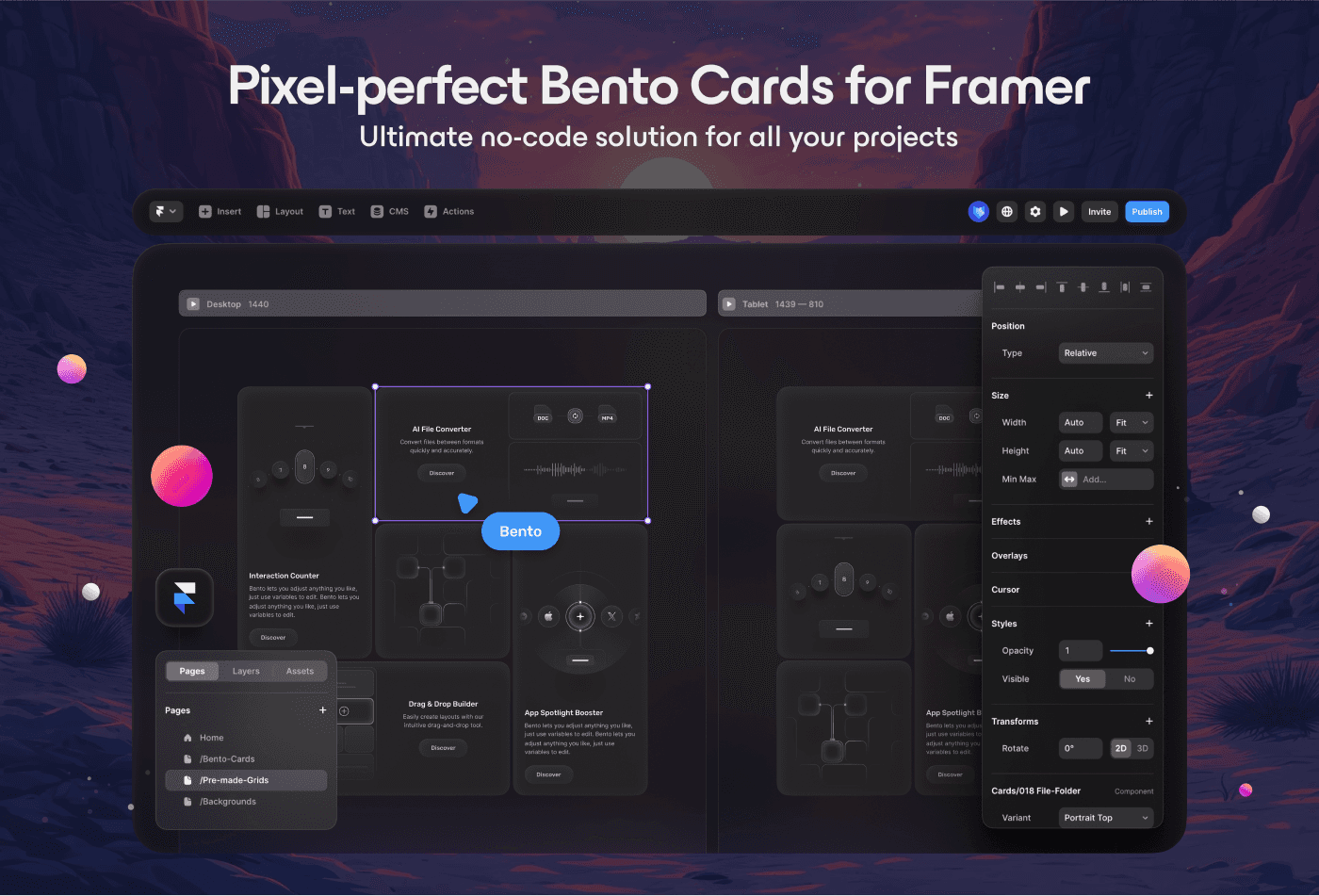 Thumbnail 2 for UI8 Bento Cards, a Framer Marketplace template by UI8.