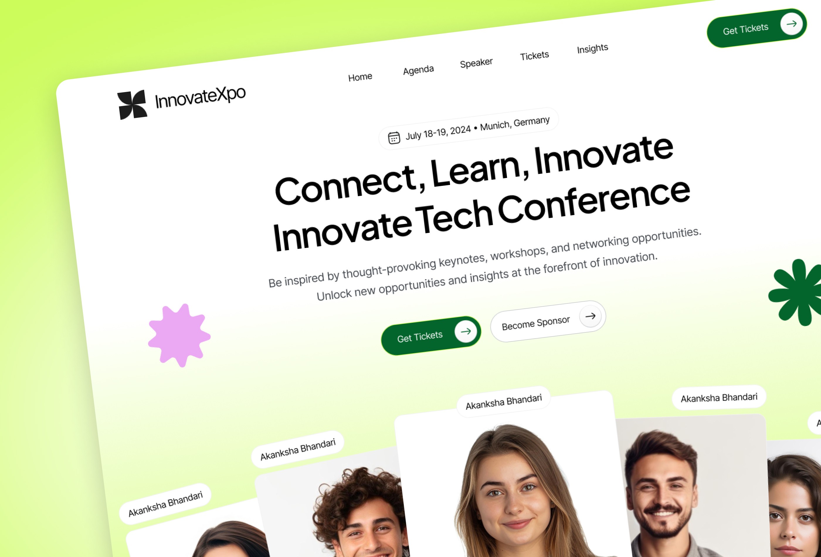 Screenshot 2 for InnovateXpo, a Framer Marketplace template by WildFramer.