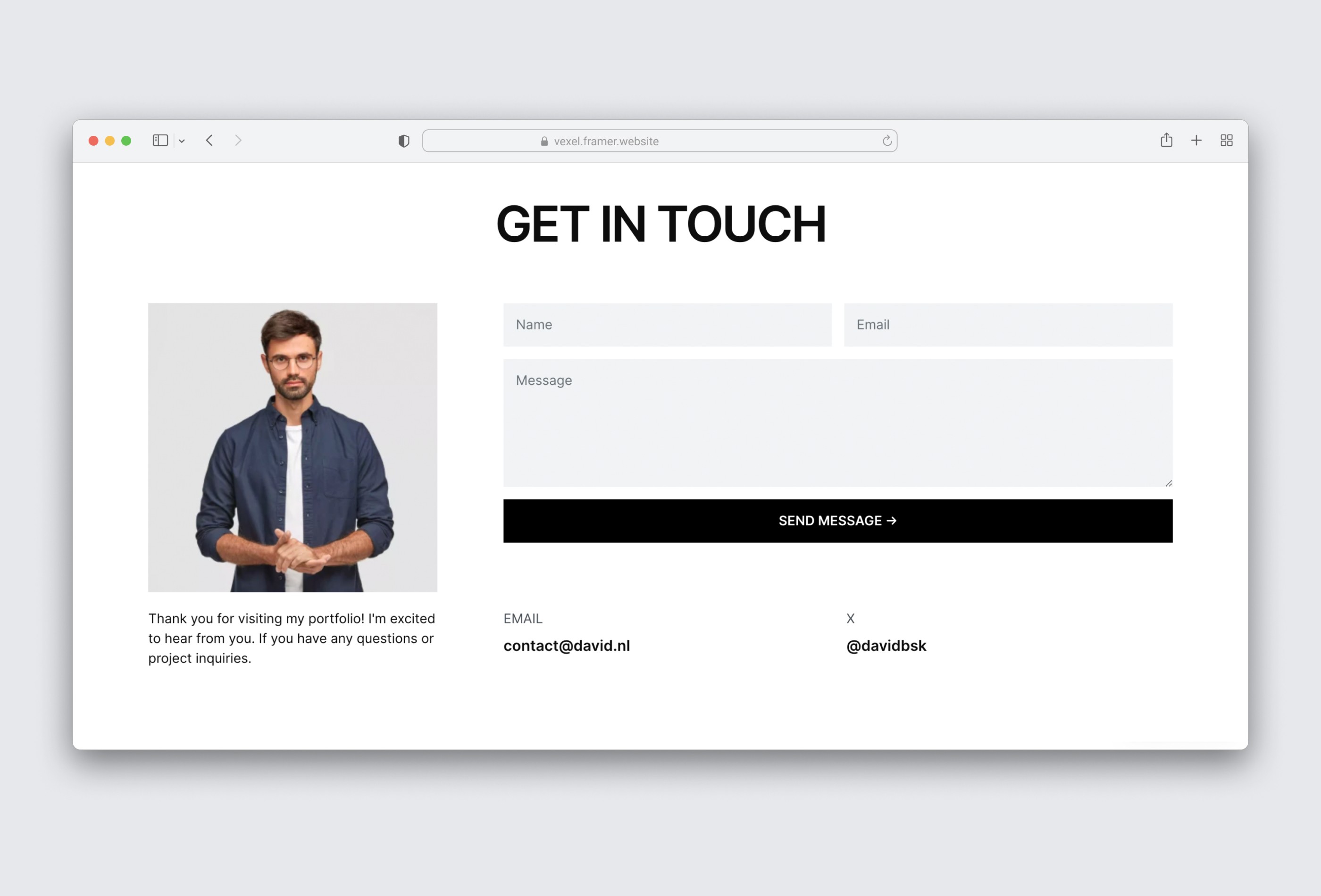 Screenshot 4 for Vexel, a Framer Marketplace template by Bie Lab.