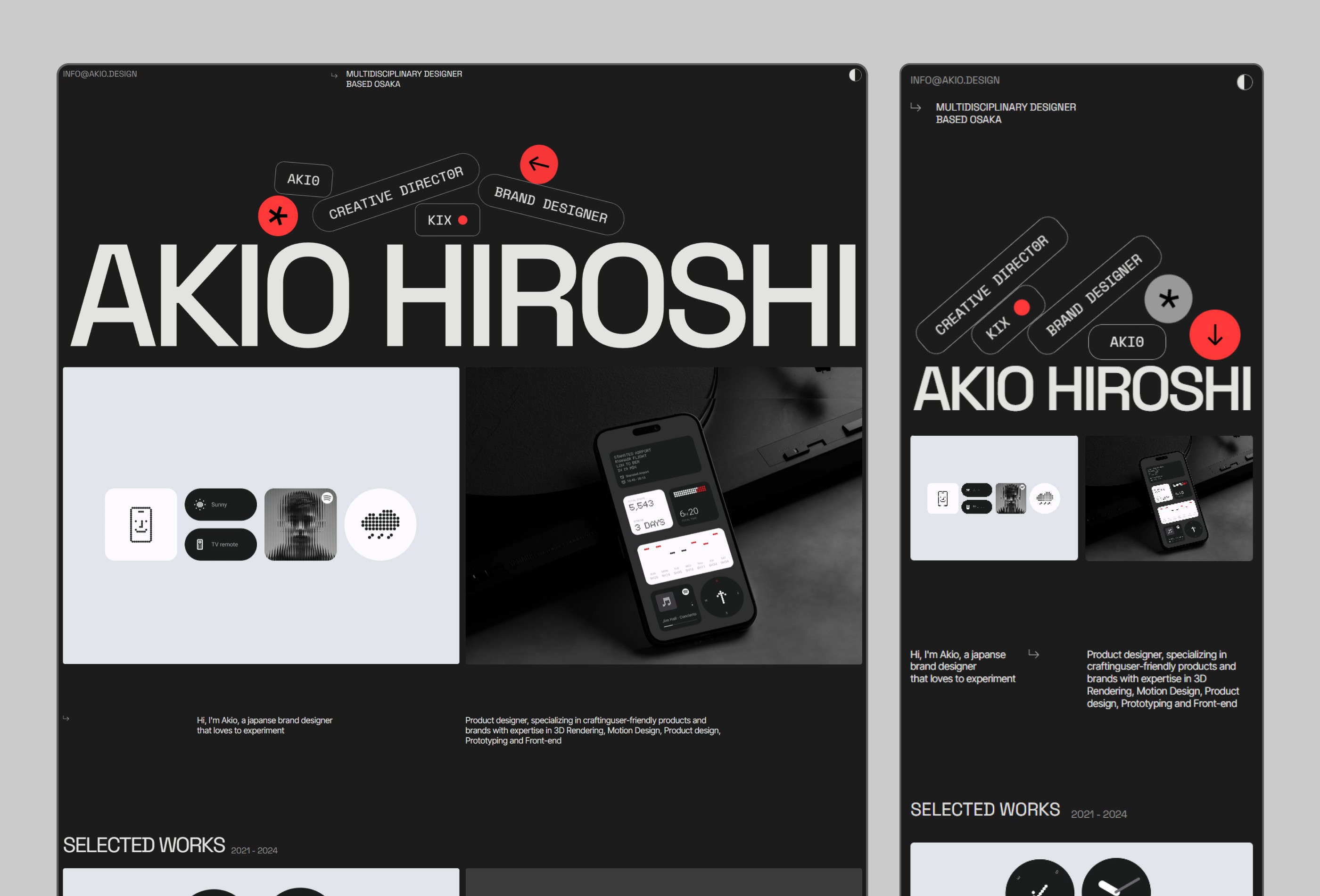 Screenshot 3 for Akio, a Framer Marketplace template by Joao Alano.