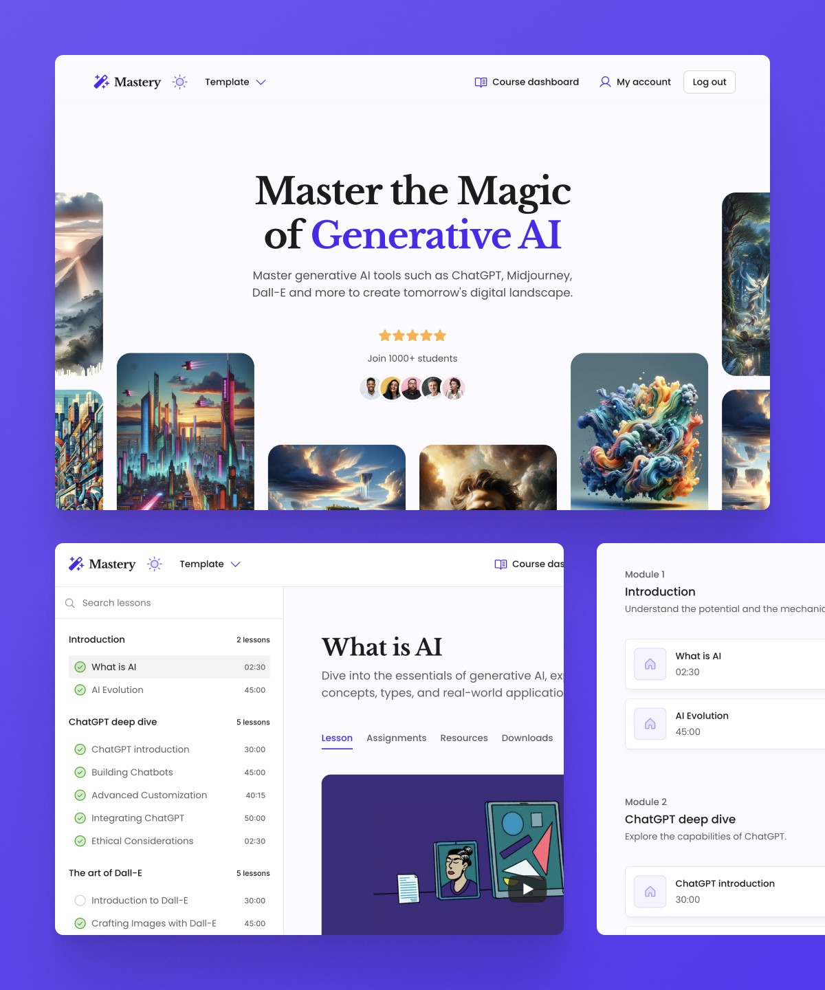 Screenshot 1 for Mastery, a Framer Marketplace template by Boon Design.