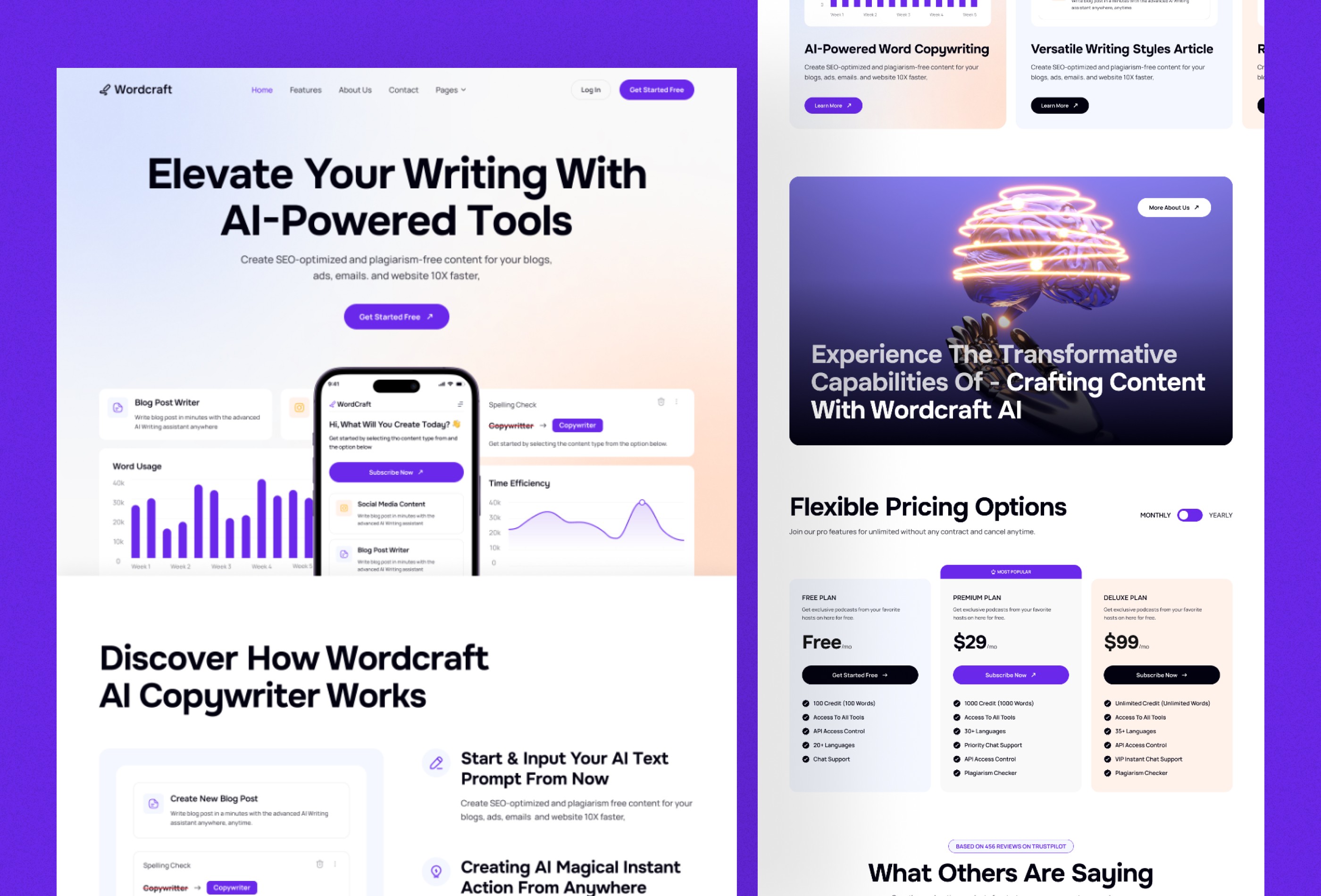 Screenshot 2 for Wordcraft, a Framer Marketplace template by Sailr.