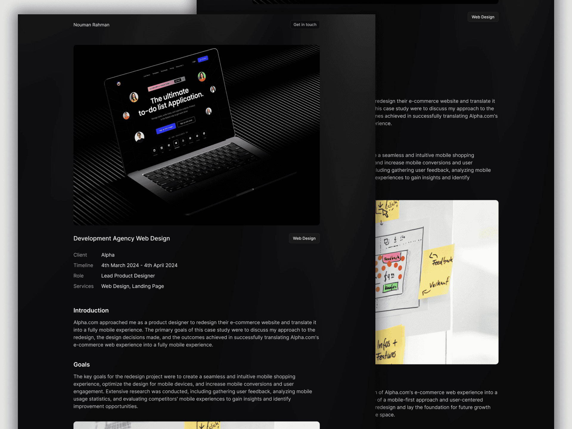 Screenshot 4 for Reflected, a Framer Marketplace template by Nouman Rahman.
