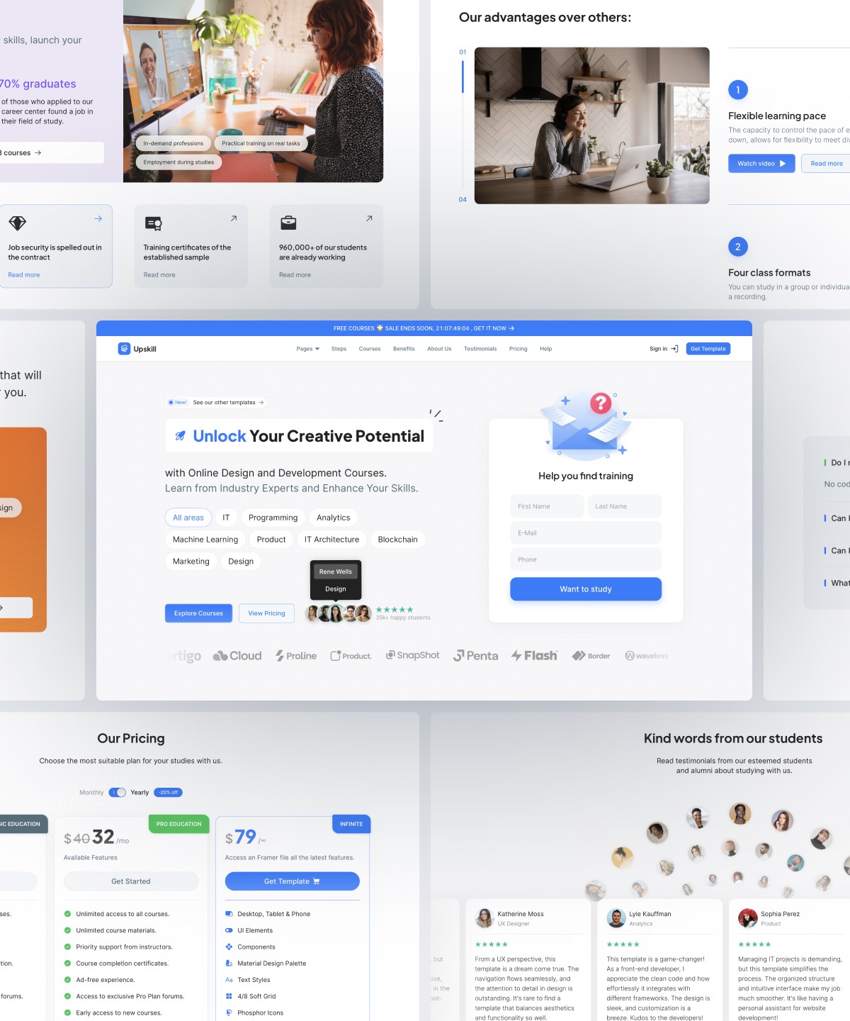 Screenshot 1 for Upskill , a Framer Marketplace template by Nikita Ermilov.