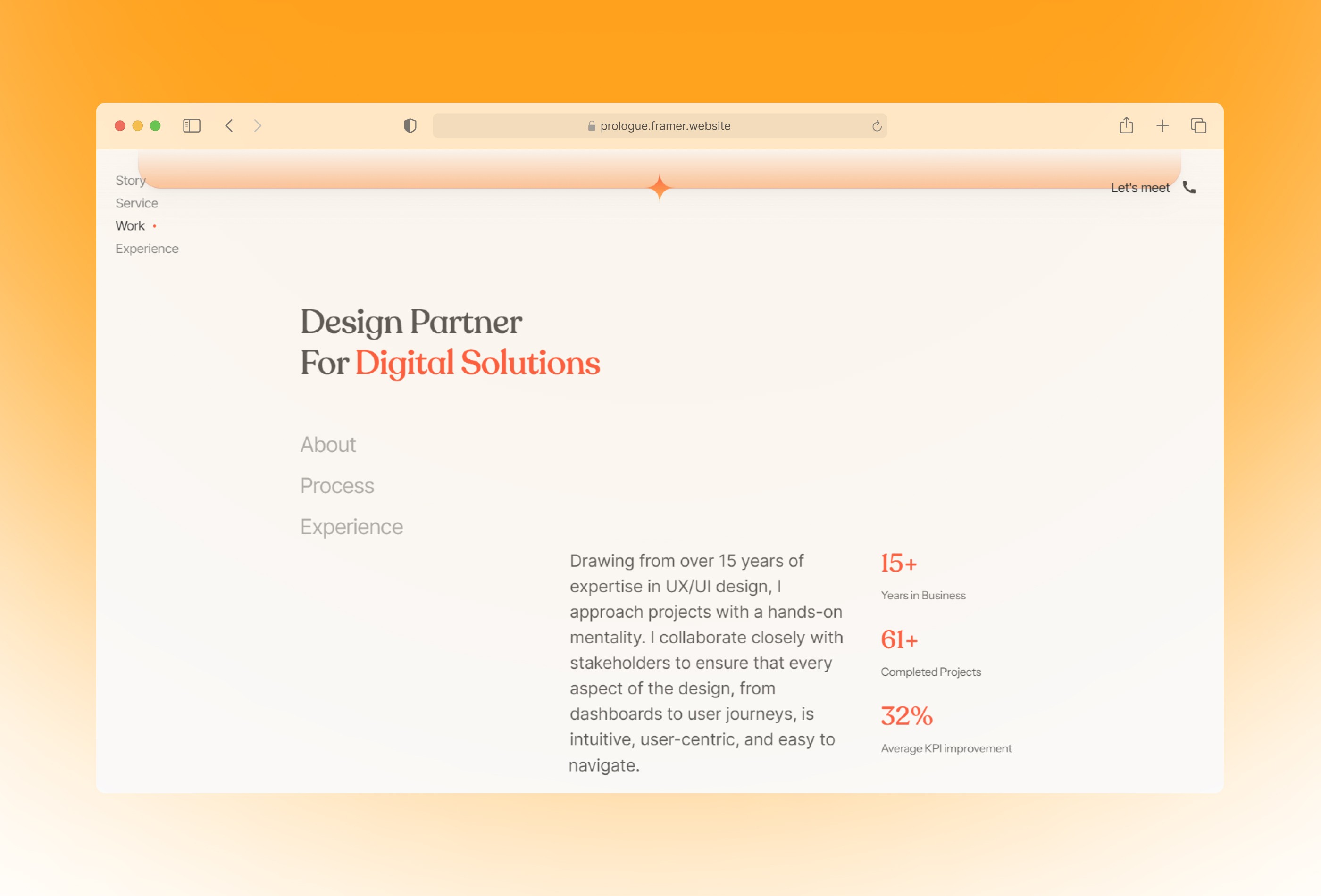 Screenshot 4 for Prologue, a Framer Marketplace template by Goran Babarogic.
