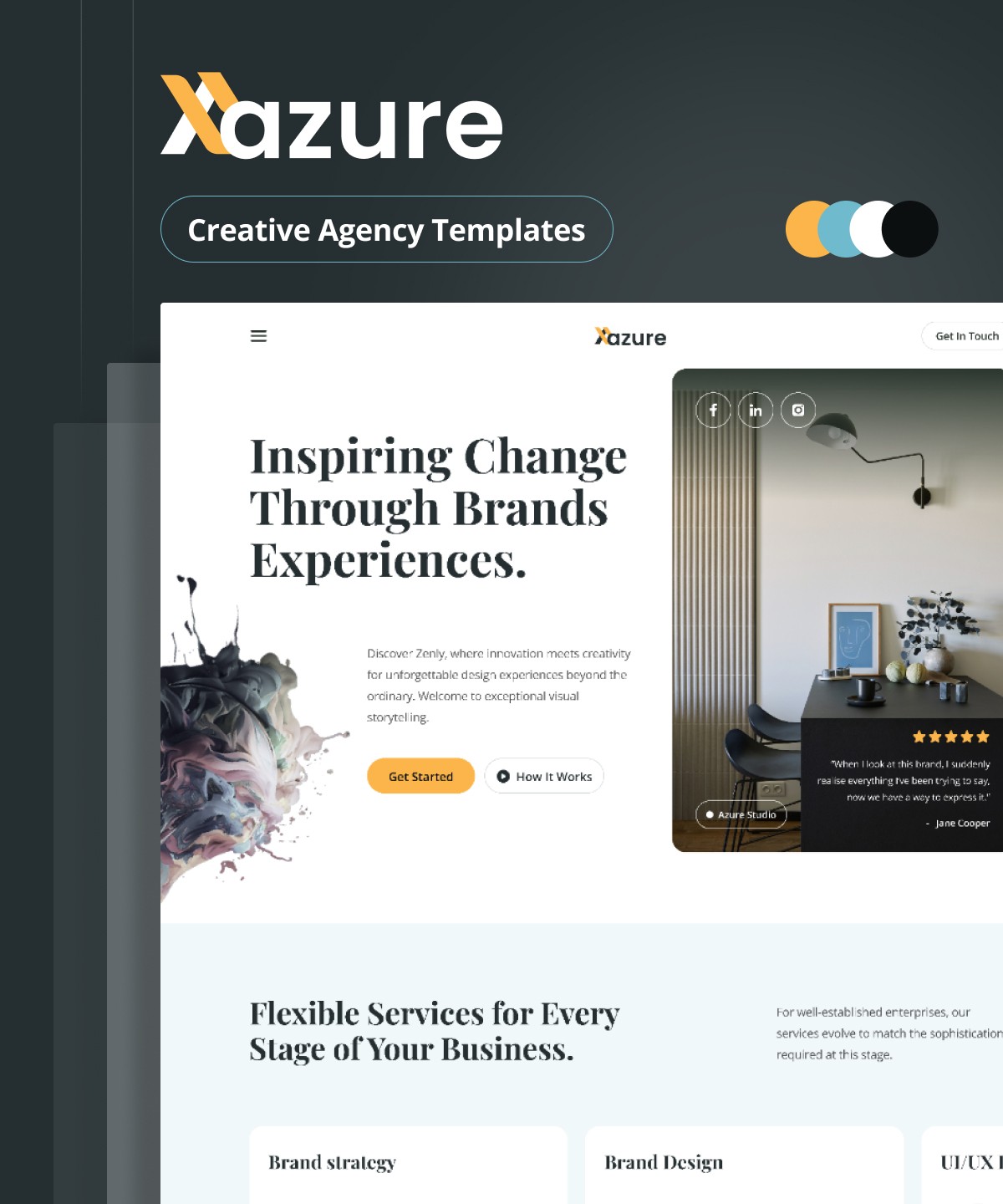 Screenshot 1 for Azure, a Framer Marketplace template by Sailr.