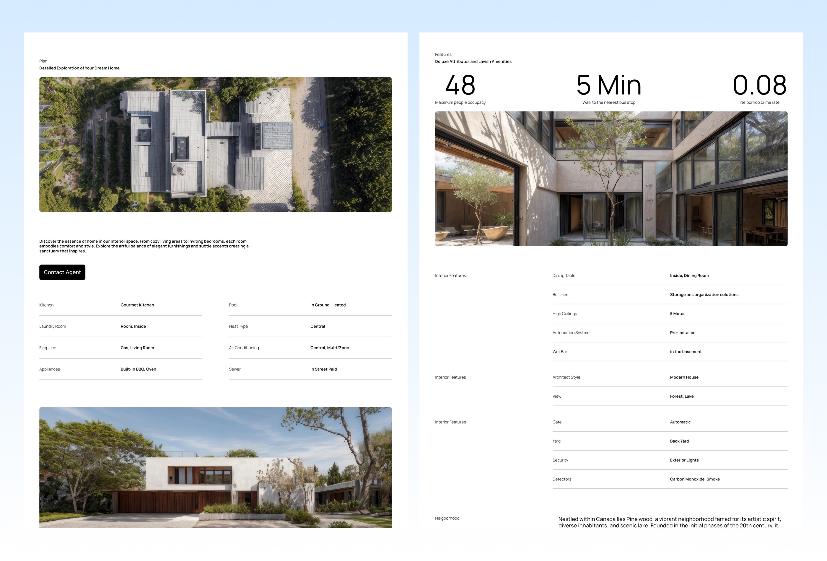 Screenshot 3 for Pinewood, a Framer Marketplace template by River Visual.