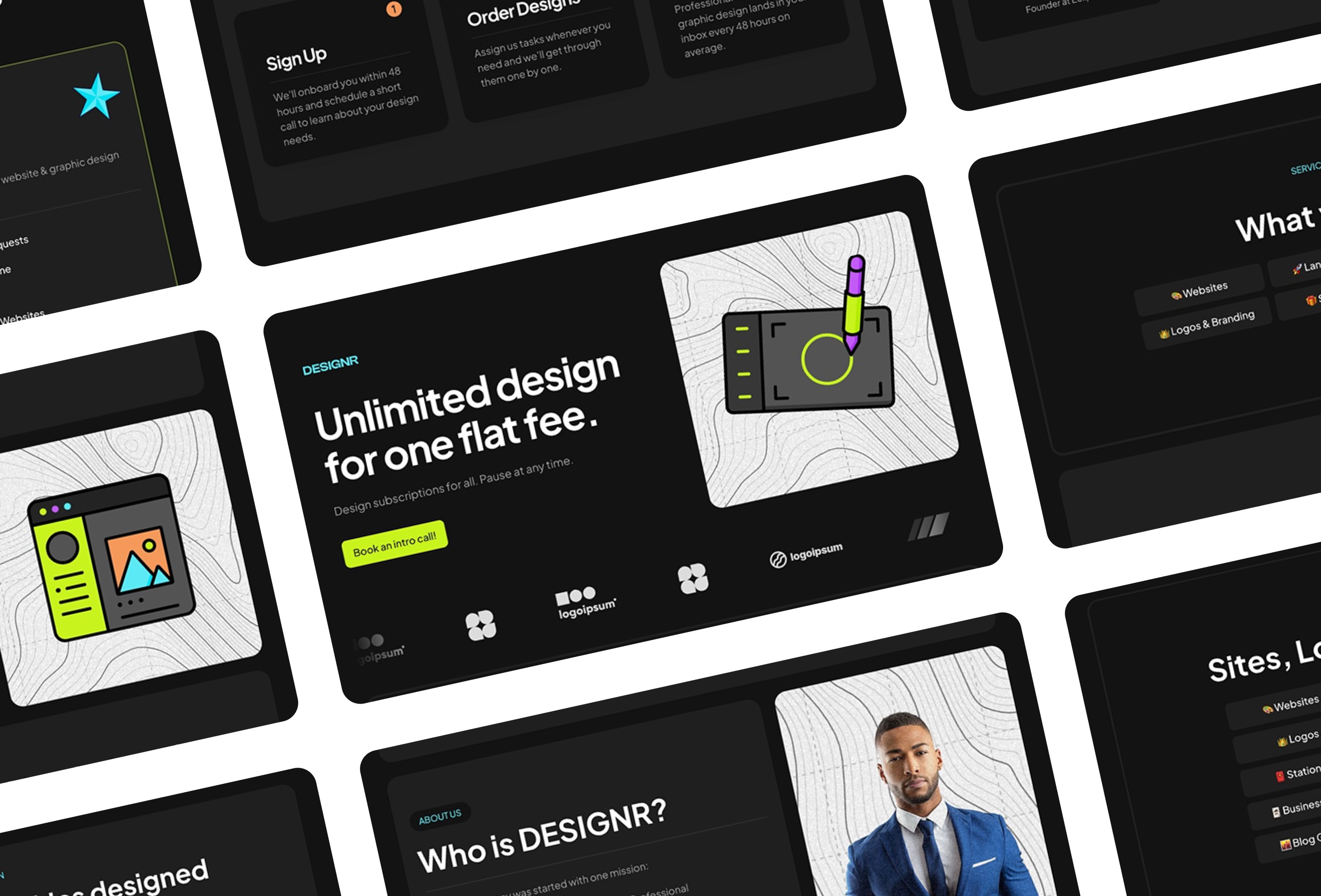 Screenshot 2 for Designr, a Framer Marketplace template by Brand Panda.