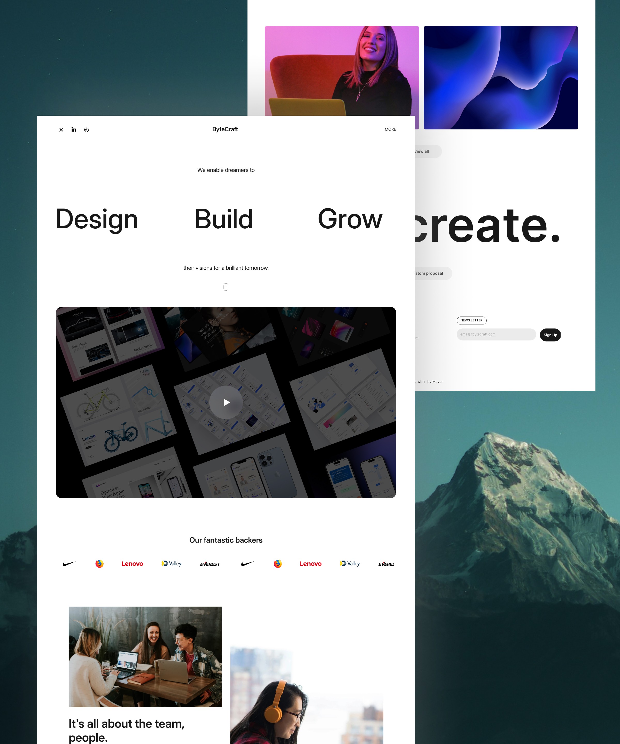 Screenshot 1 for Bytecraft, a Framer Marketplace template by Mayur.