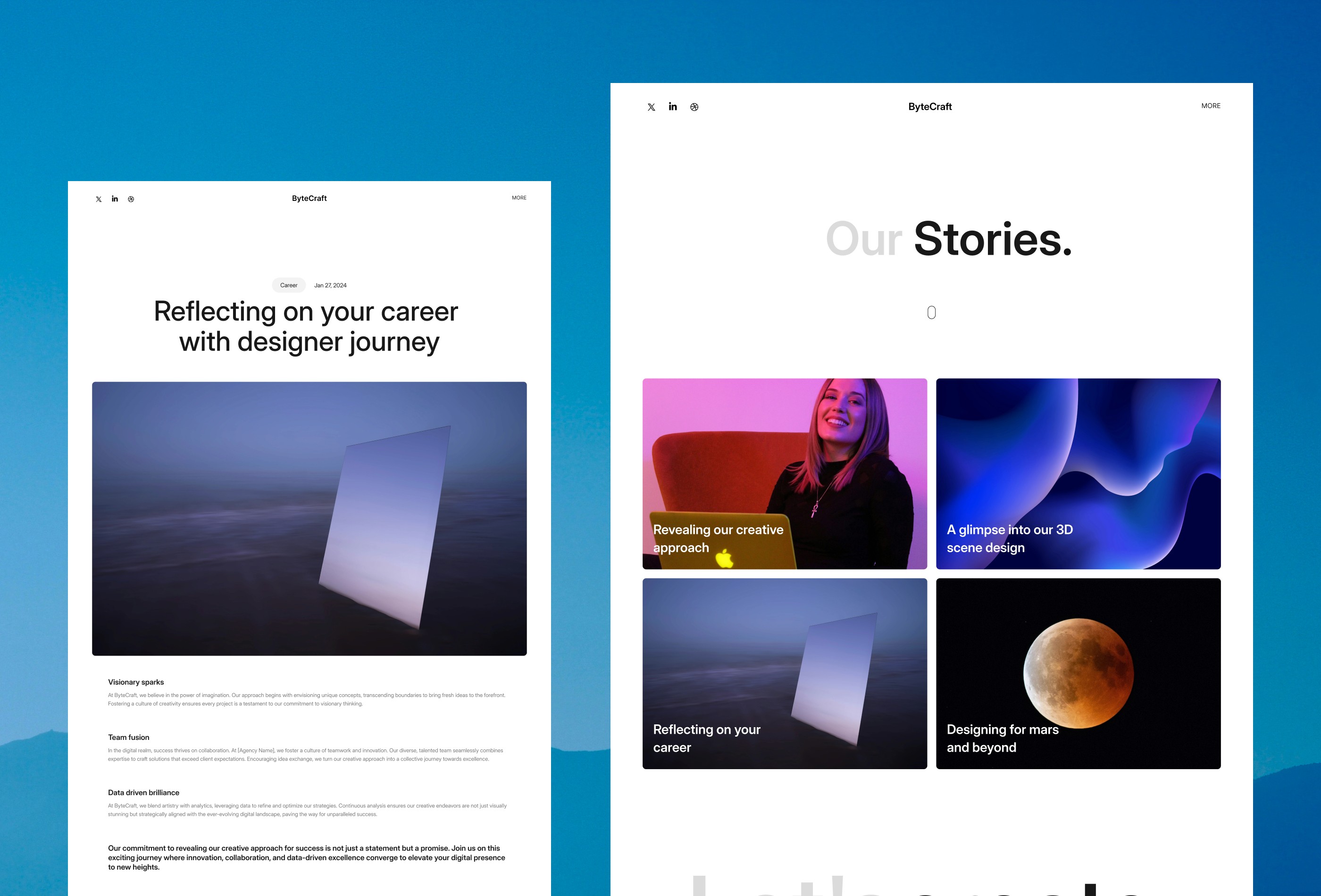 Screenshot 4 for Bytecraft, a Framer Marketplace template by Mayur.
