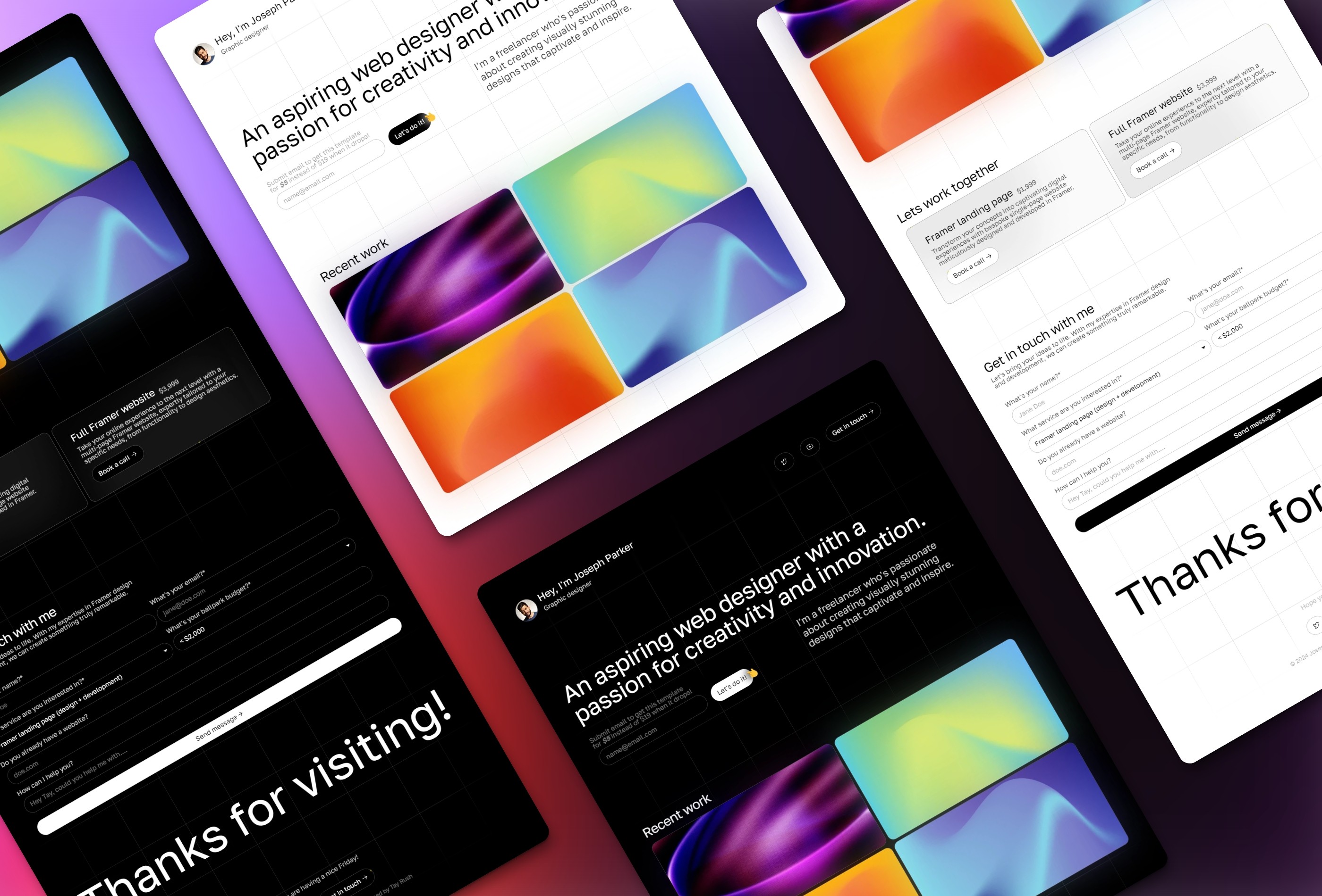 Screenshot 2 for Freelancer, a Framer Marketplace template by Guy AC.