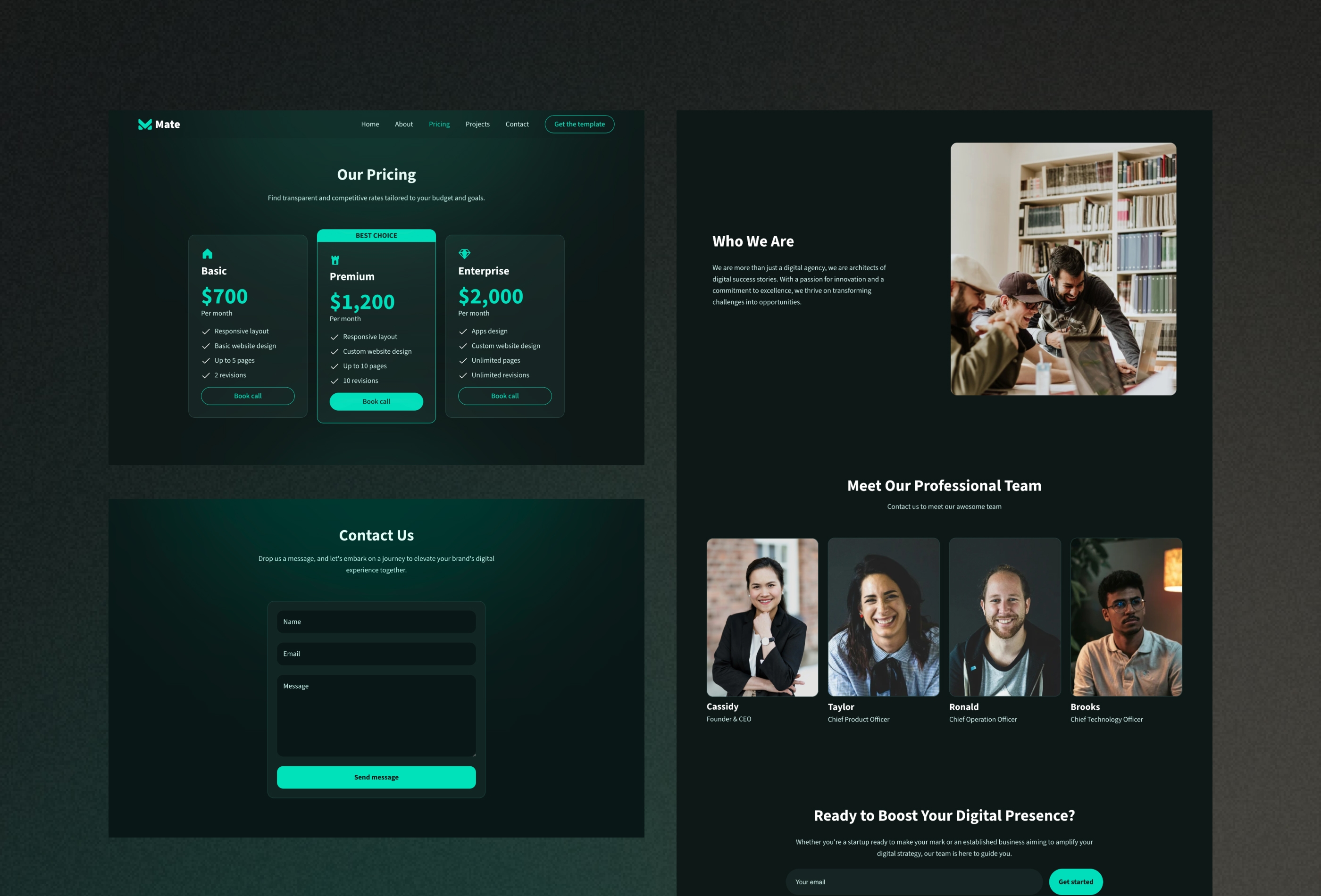 Screenshot 3 for Mate, a Framer Marketplace template by Widya Bayu.