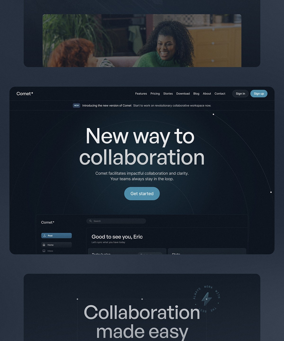 Screenshot 1 for Comet, a Framer Marketplace template by Enes Ates.