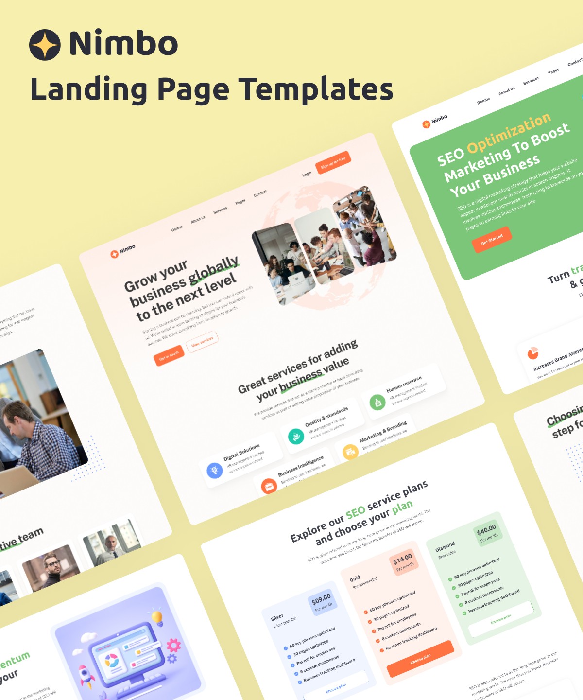 Screenshot 1 for Nimbo, a Framer Marketplace template by Sailr.