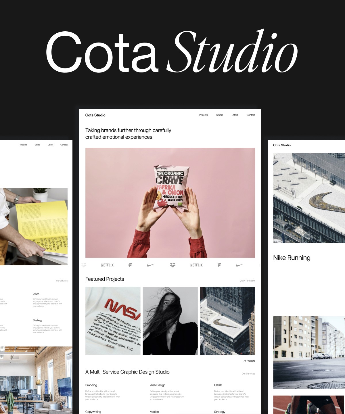 Screenshot 1 for CotaStudio, a Framer Marketplace template by Maciej Zielinski.