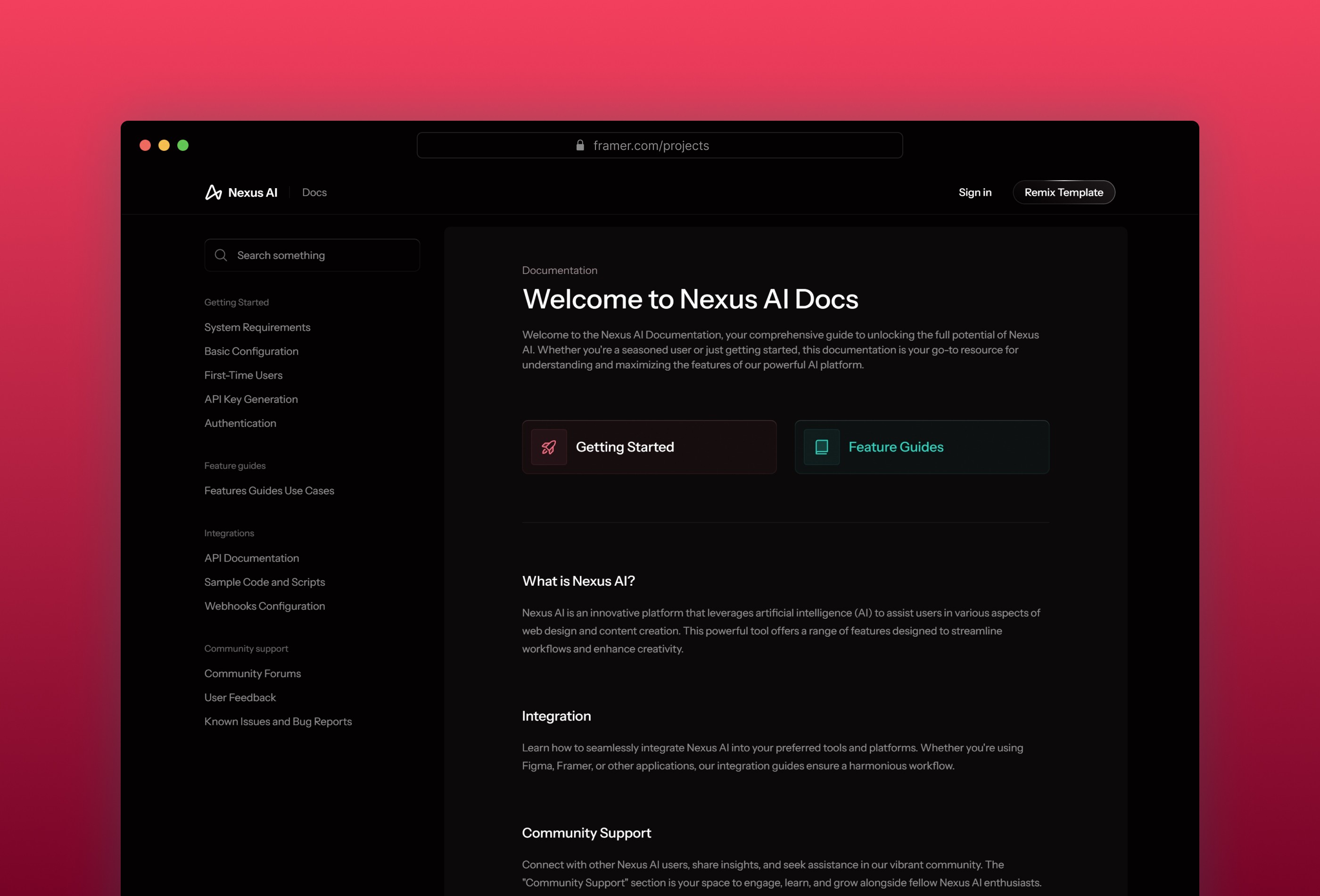 Screenshot 3 for NexusAI, a Framer Marketplace template by Dmytri Ivanov.