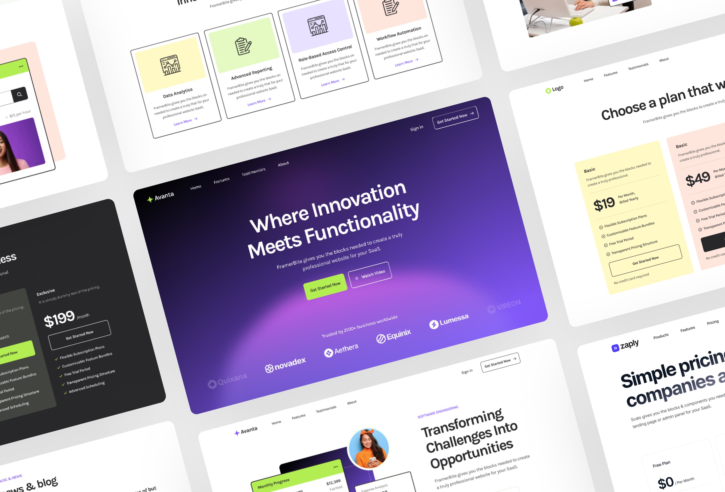 Screenshot 3 for Avanta, a Framer Marketplace template by Framerbite.