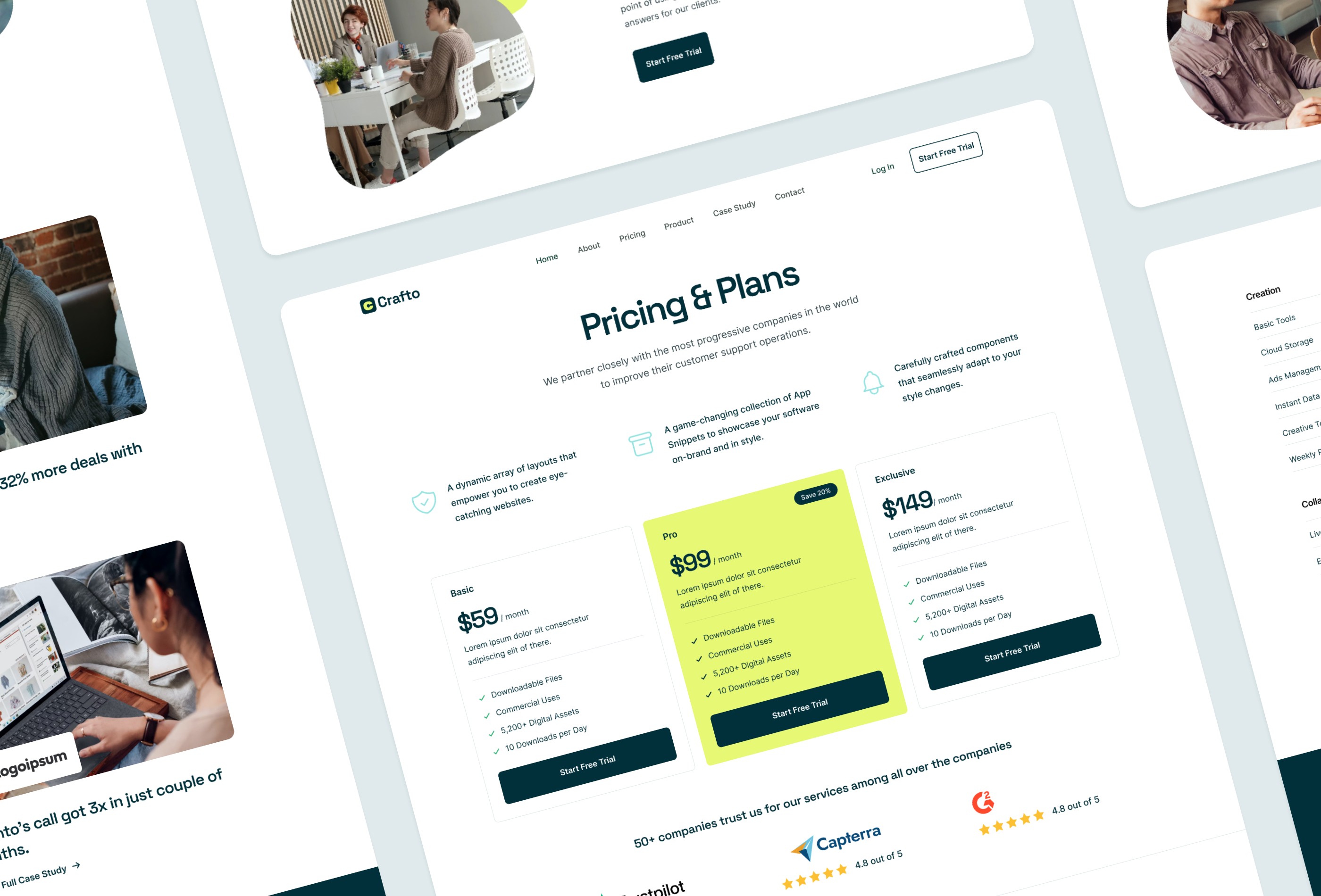 Screenshot 4 for Crafto, a Framer Marketplace template by Framerbite.