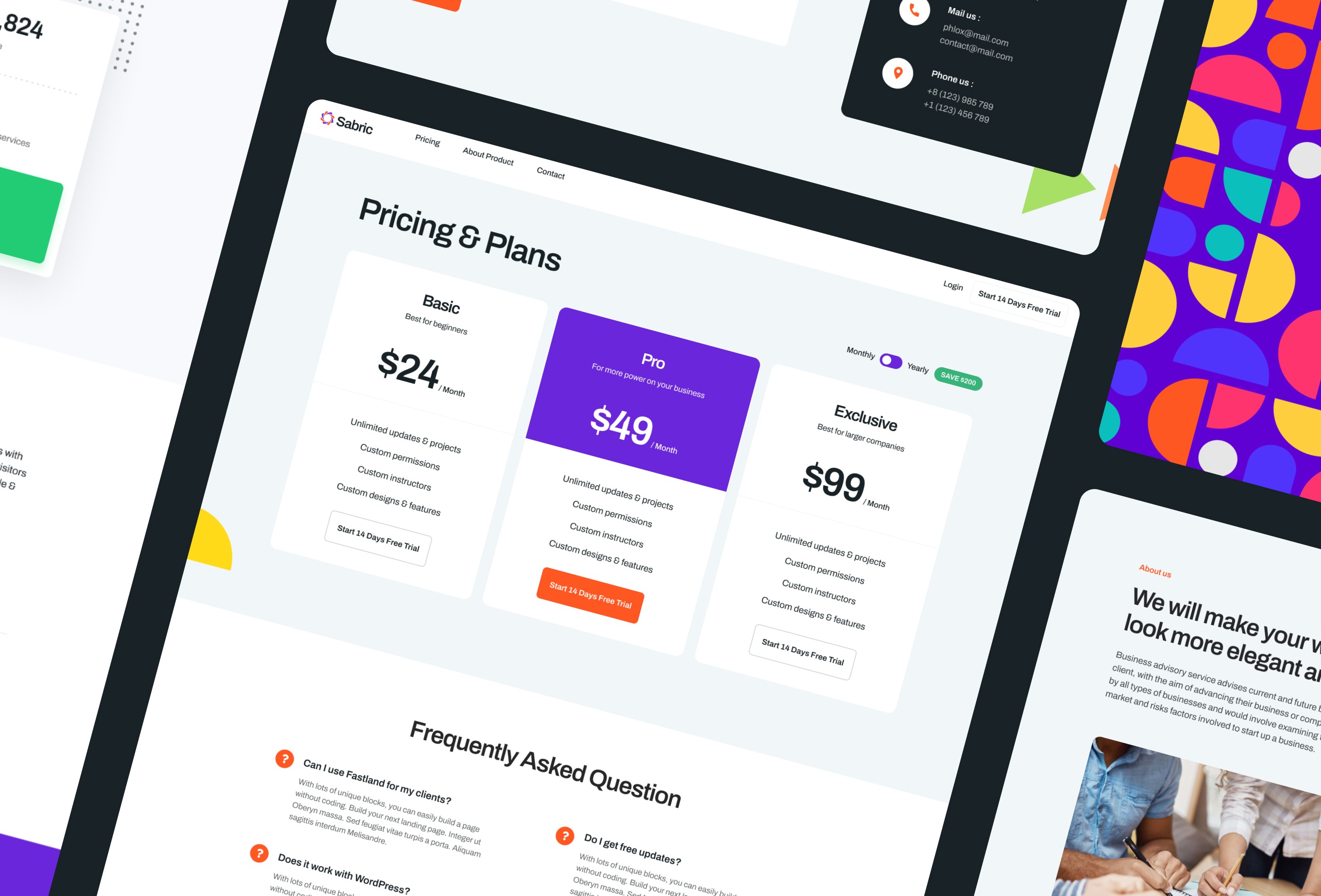 Screenshot 4 for Sabric, a Framer Marketplace template by Framerbite.