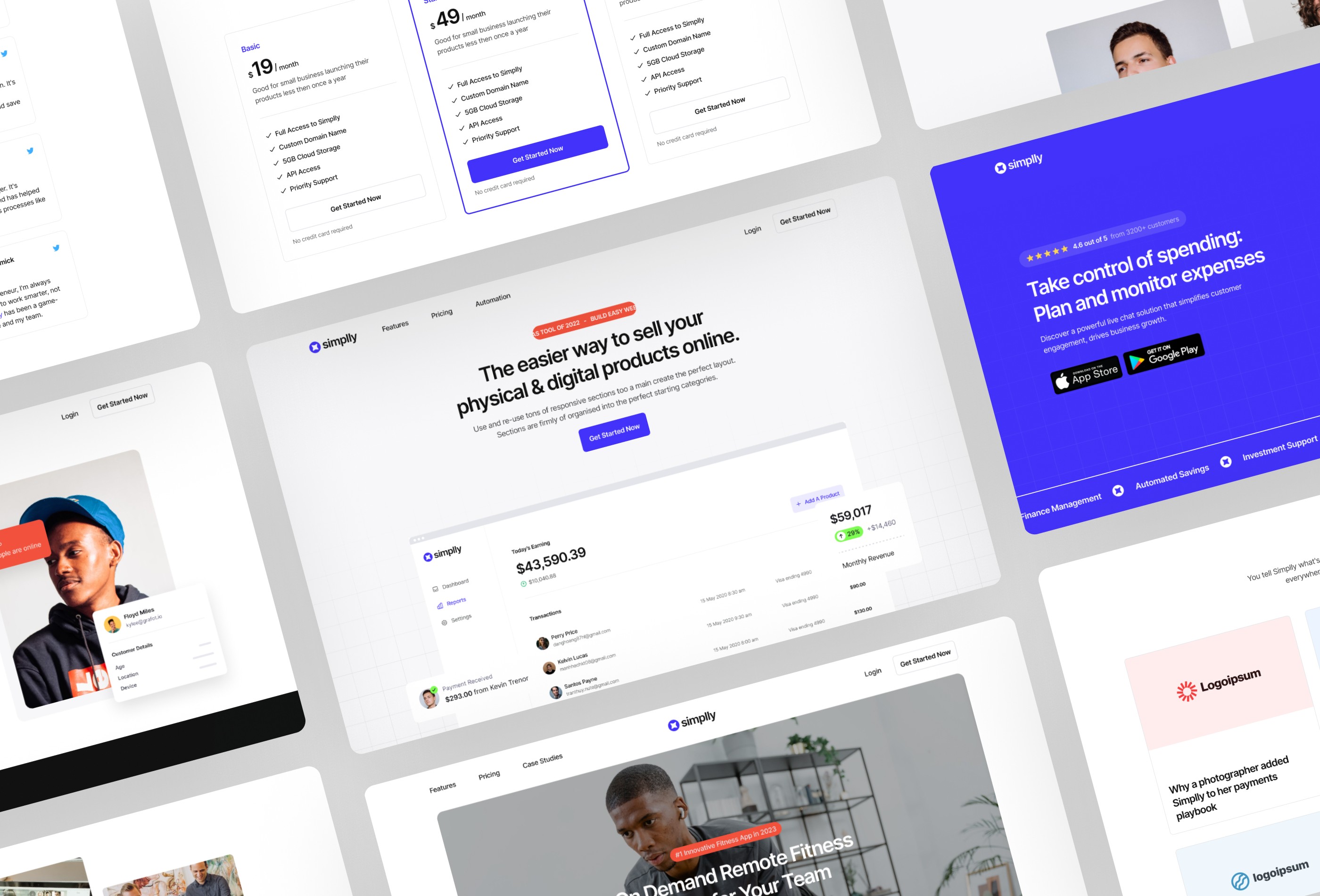 Screenshot 2 for Simplly, a Framer Marketplace template by Framerbite.
