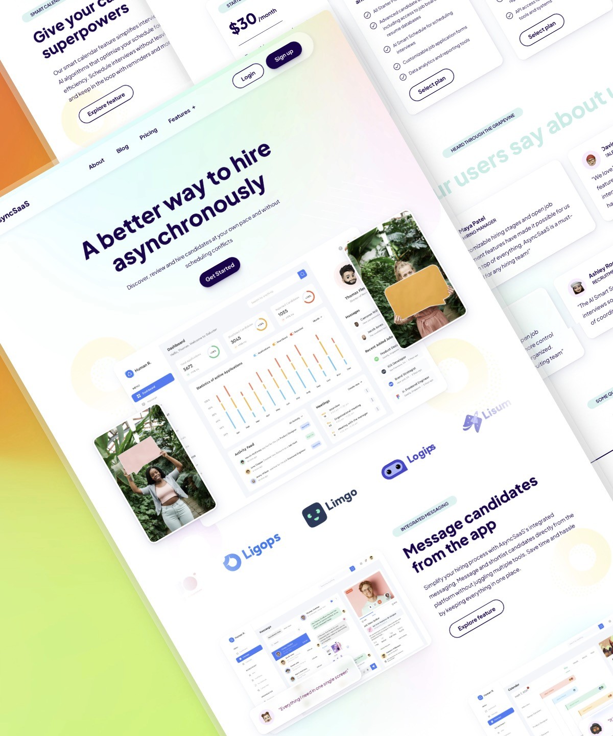 Screenshot 1 for AsyncSaaS, a Framer Marketplace template by Daniela.