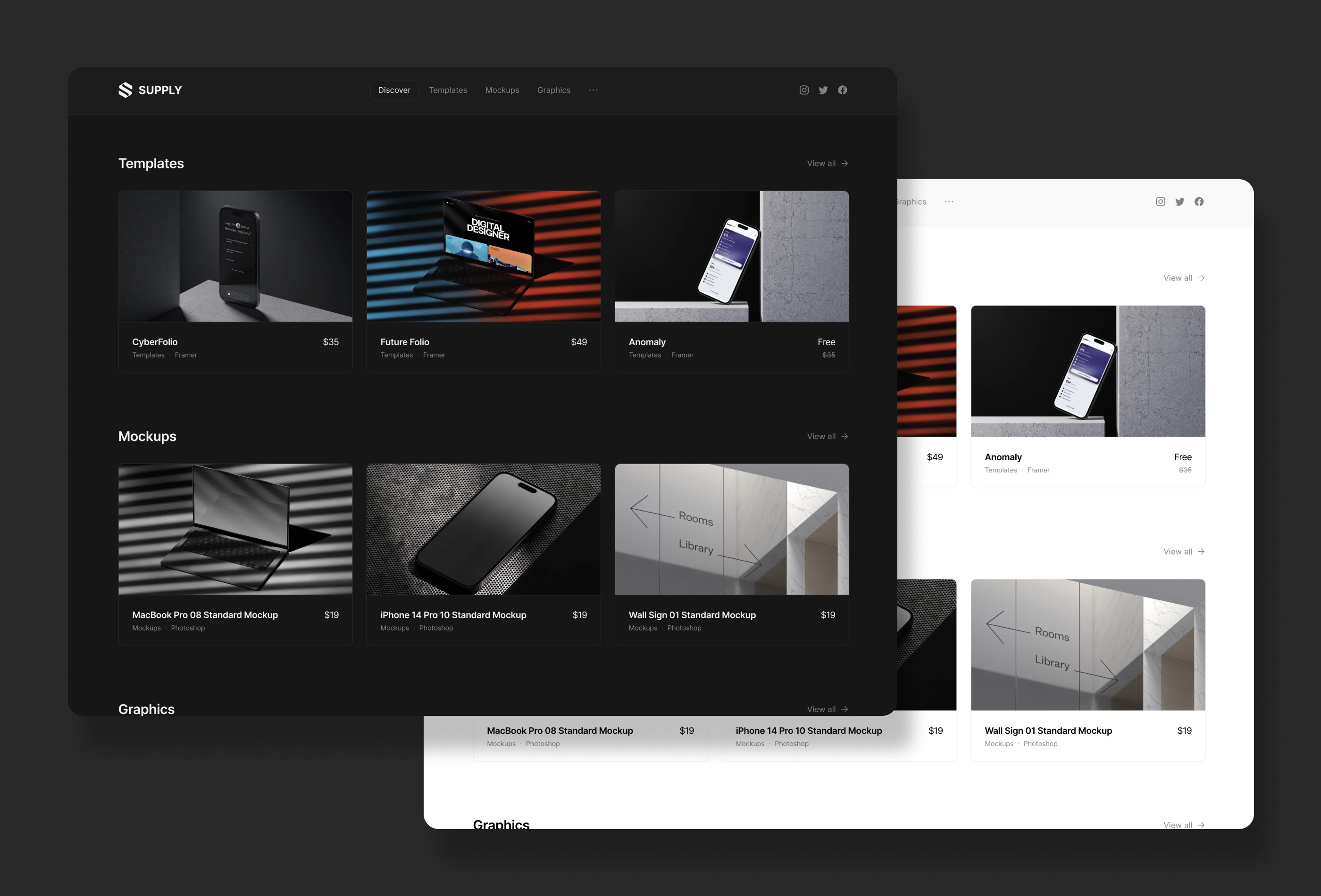 Screenshot 3 for Supply, a Framer Marketplace template by Cédric.