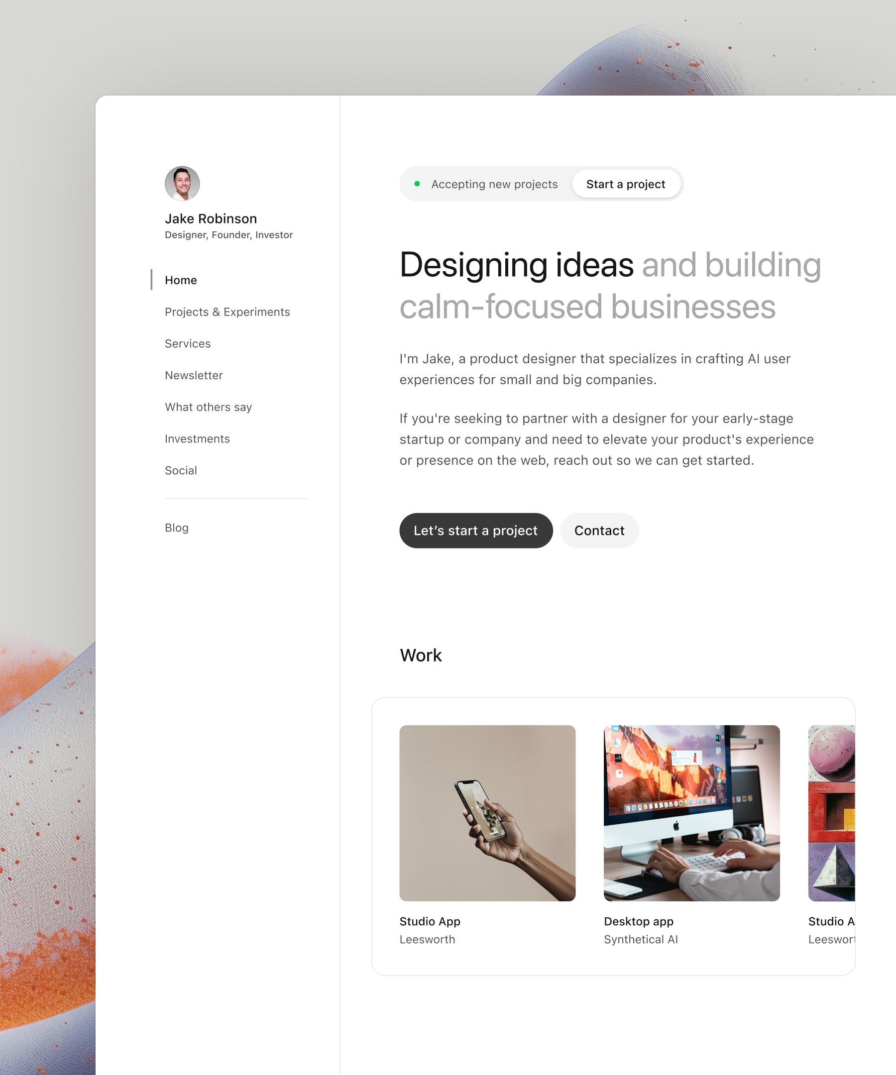Screenshot 2 for Profile Hub, a Framer Marketplace template by Mitchell Bernstein.