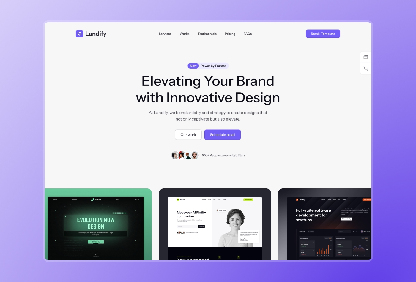 Screenshot 2 for Landify, a Framer Marketplace template by Dmytri Ivanov.