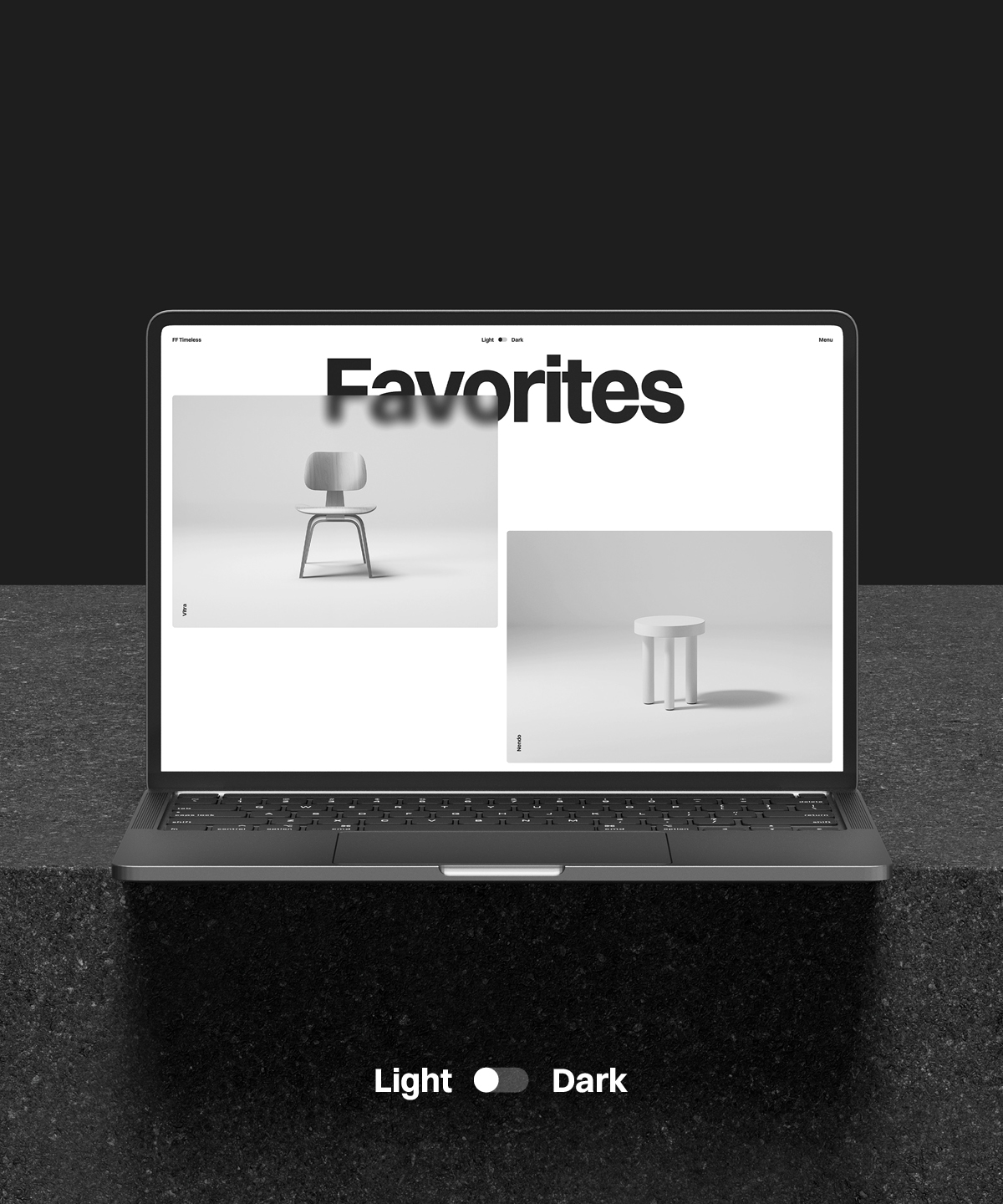 Screenshot 1 for FF Timeless, a Framer Marketplace template by Favorit × Frame.