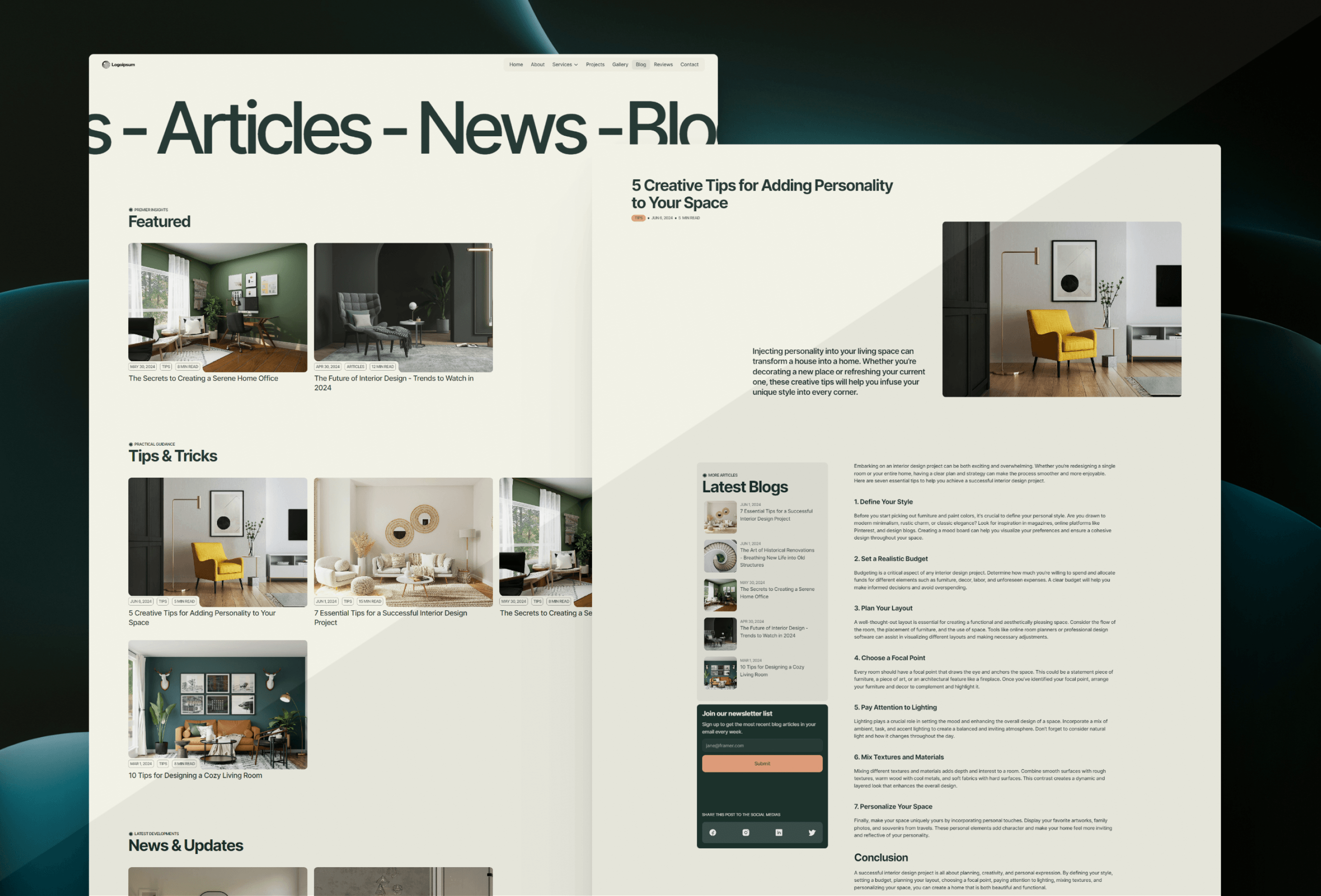 Screenshot 4 for Interim, a Framer Marketplace template by Real Mehedi.