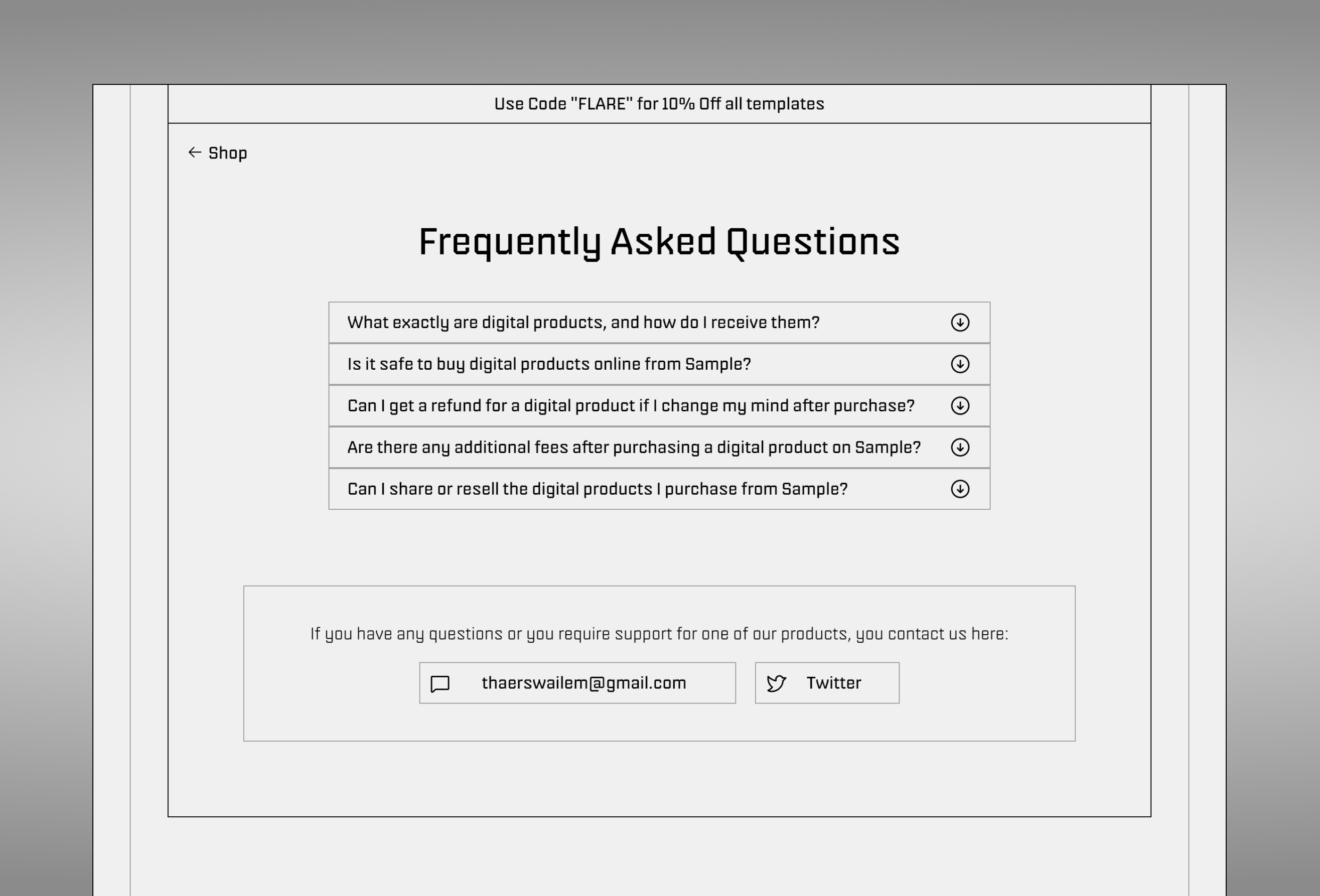 Screenshot 3 for Sample, a Framer Marketplace template by Thaer Swailem.