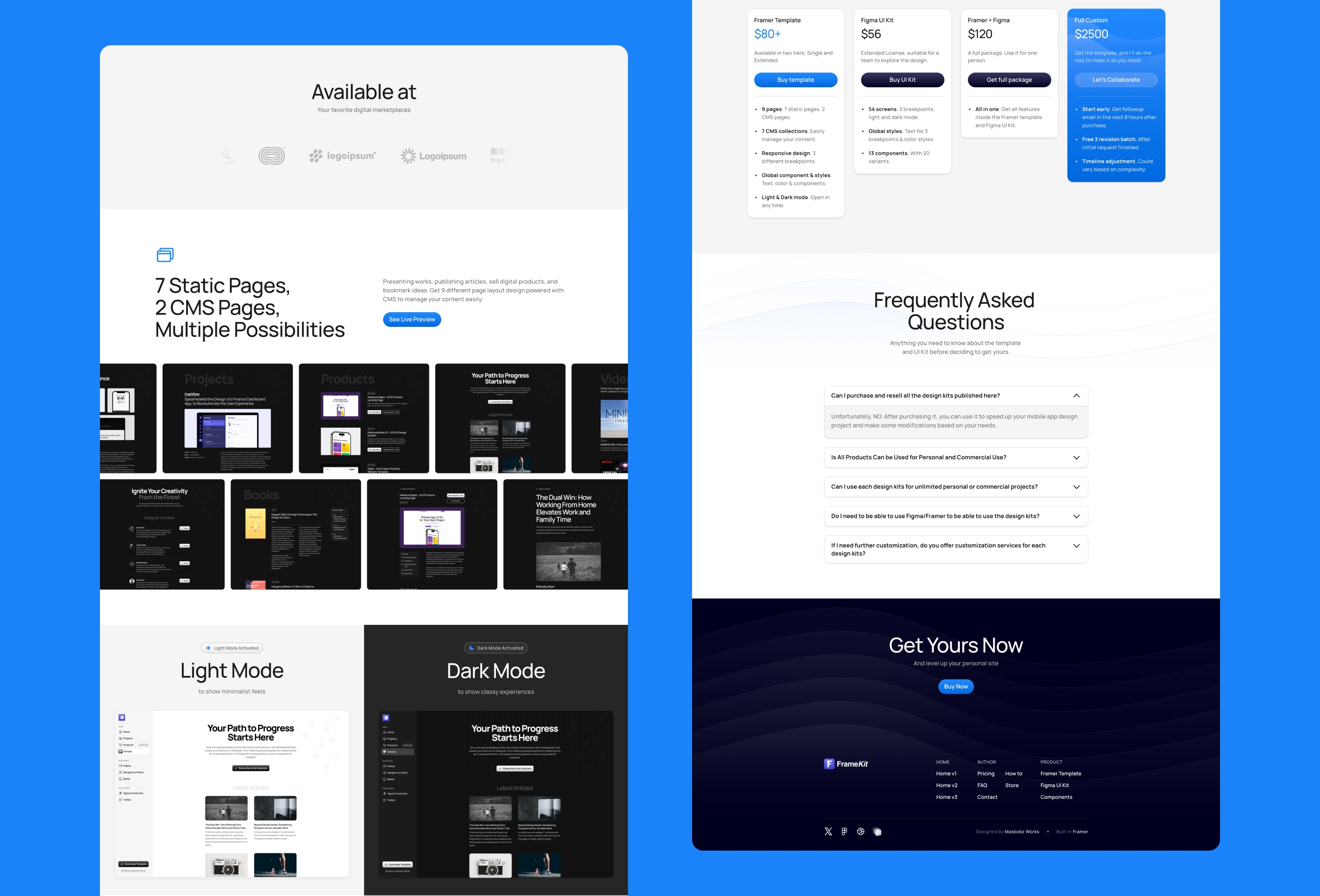 Screenshot 2 for FrameKit, a Framer Marketplace template by Masbobz Works.