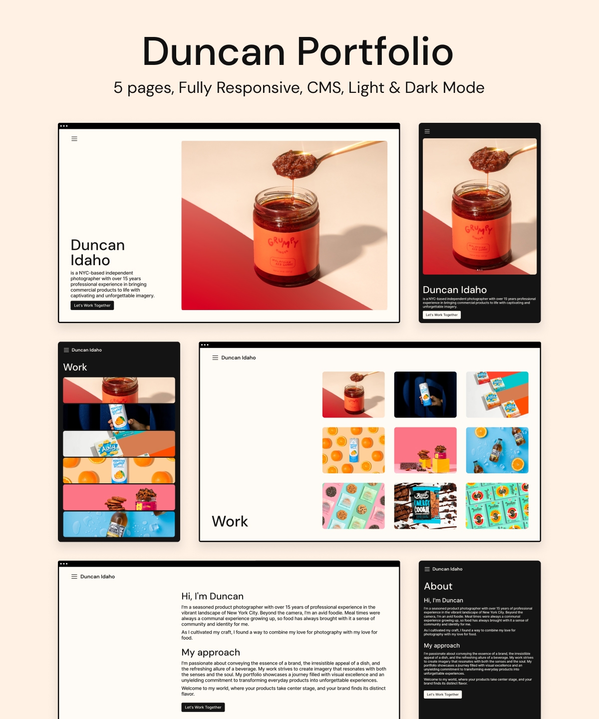 Screenshot 1 for Duncan, a Framer Marketplace template by Eleanor Gunapala.