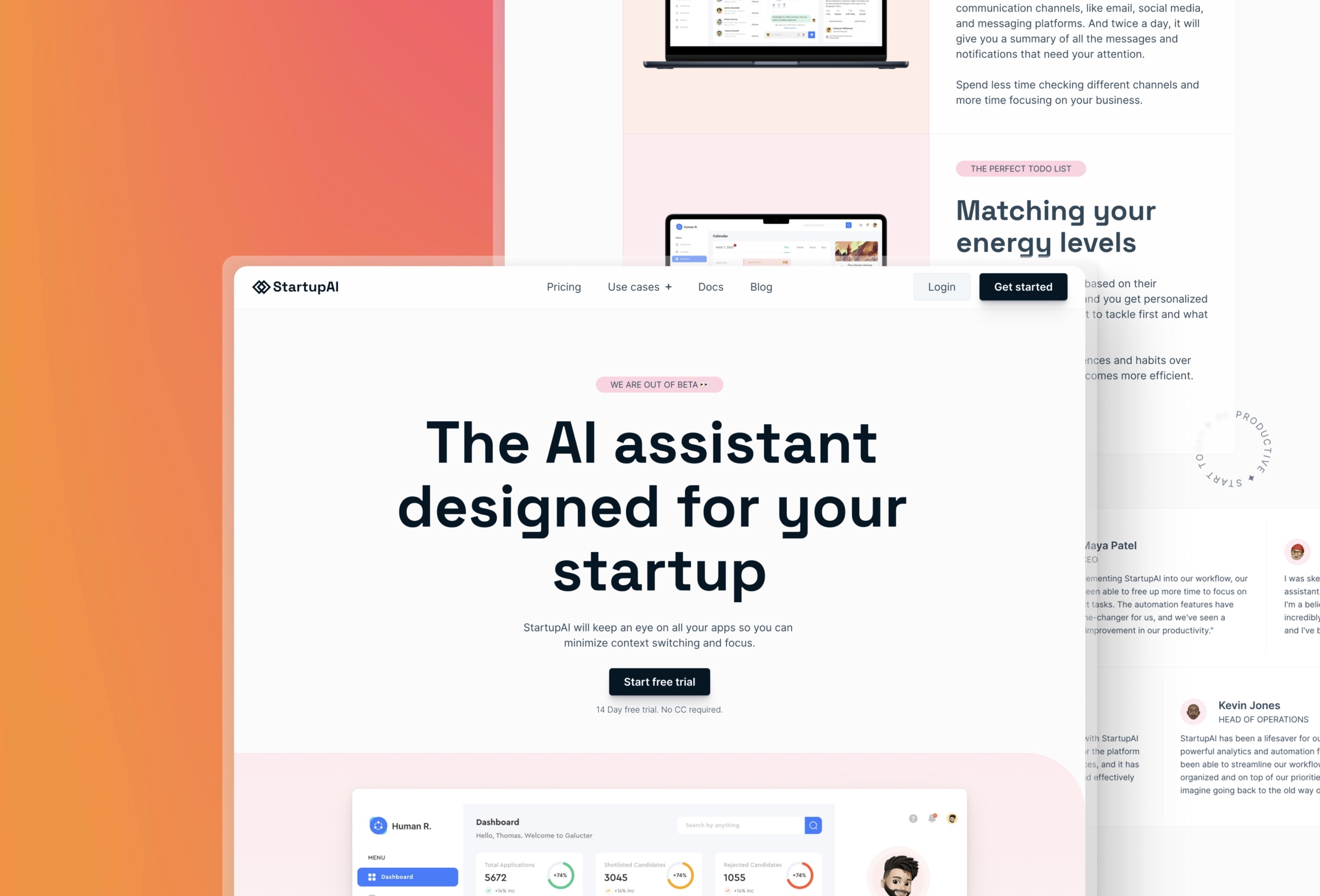 Screenshot 2 for StartupAI, a Framer Marketplace template by Daniela.