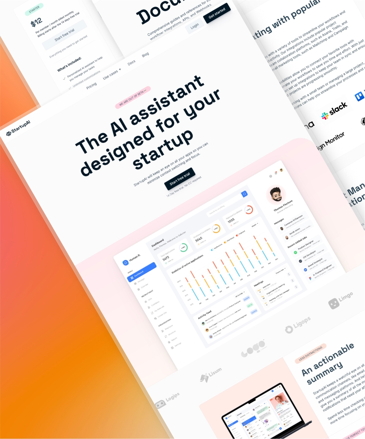 Screenshot 1 for StartupAI, a Framer Marketplace template by Daniela.