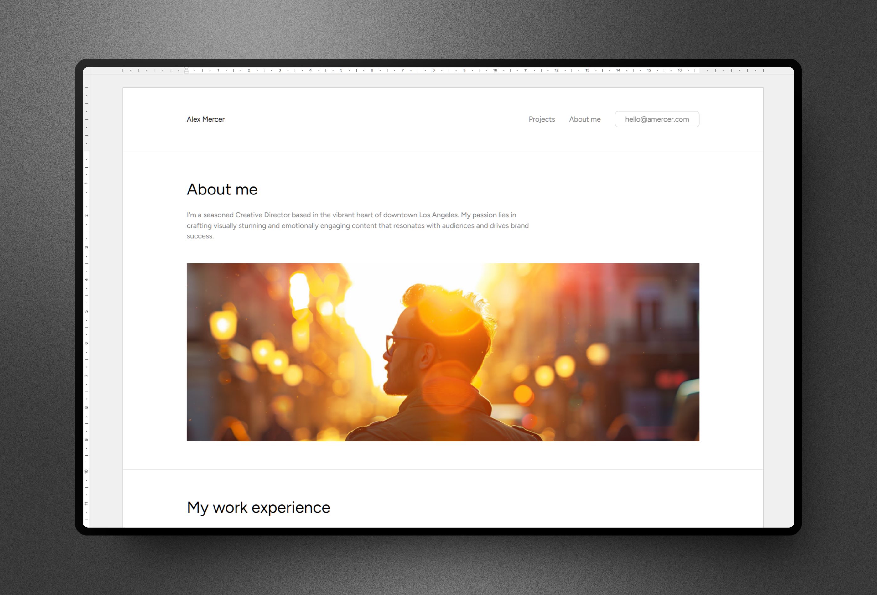 Thumbnail 2 for MS WordFolio, a Framer Marketplace template by Krzysztof Hejna.