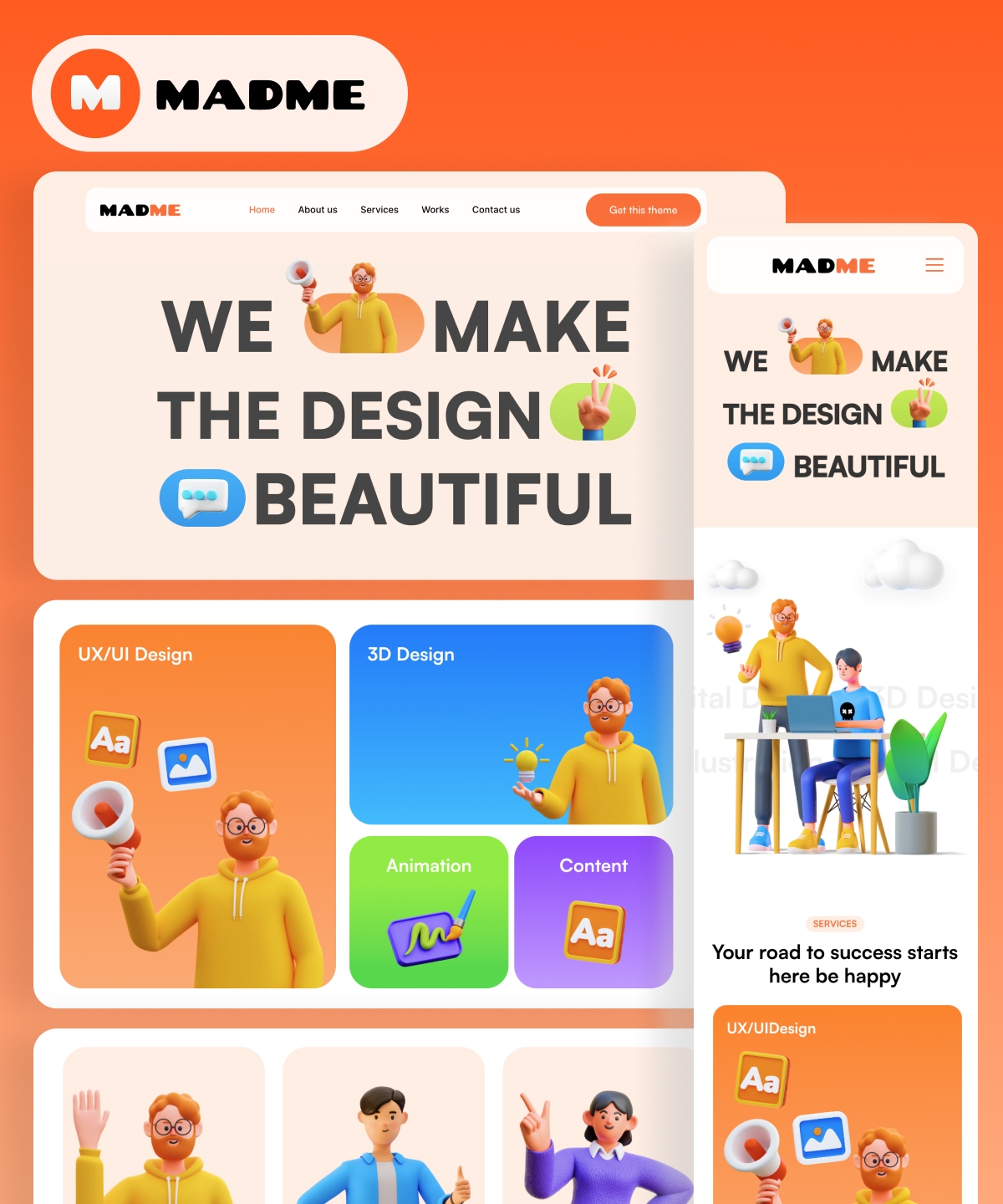 Screenshot 1 for MADME, a Framer Marketplace template by Tin Kolza.