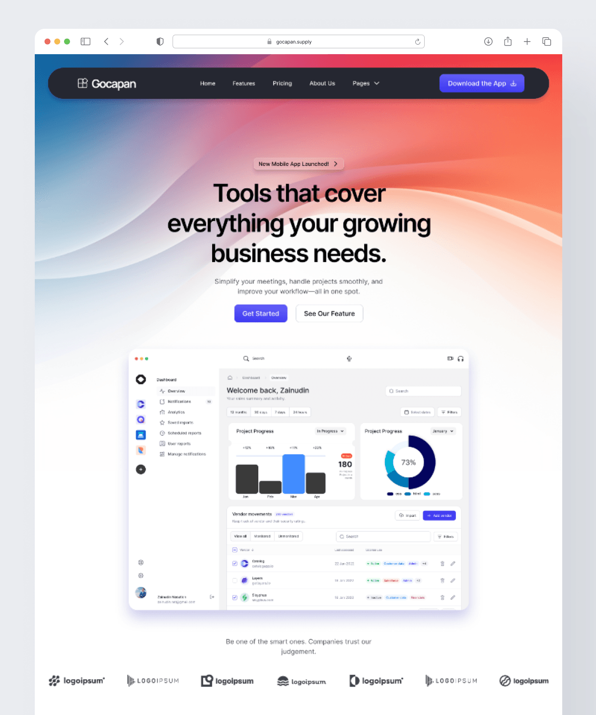 Screenshot 1 for Gocapan, a Framer Marketplace template by Kiki Bahrul.