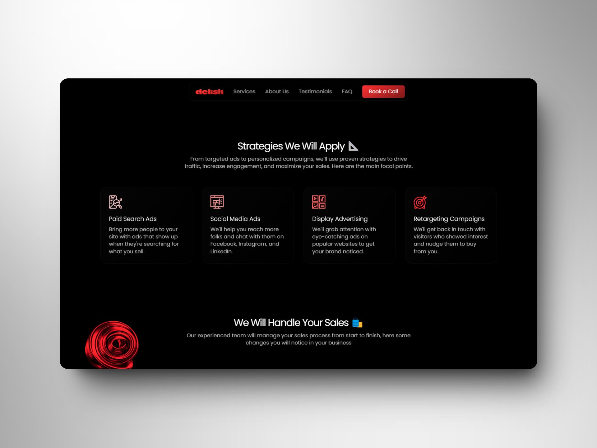 Screenshot 2 for Delish, a Framer Marketplace template by Delani.