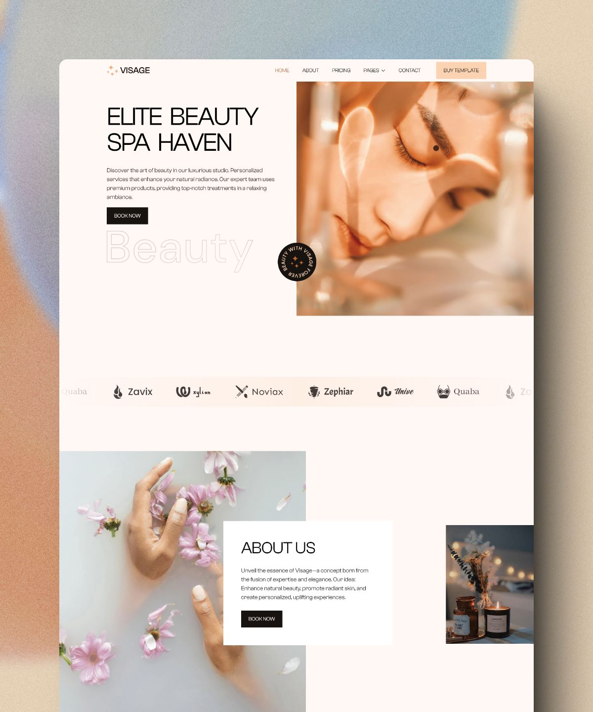 Screenshot 1 for Visage, a Framer Marketplace template by Jemsee D.