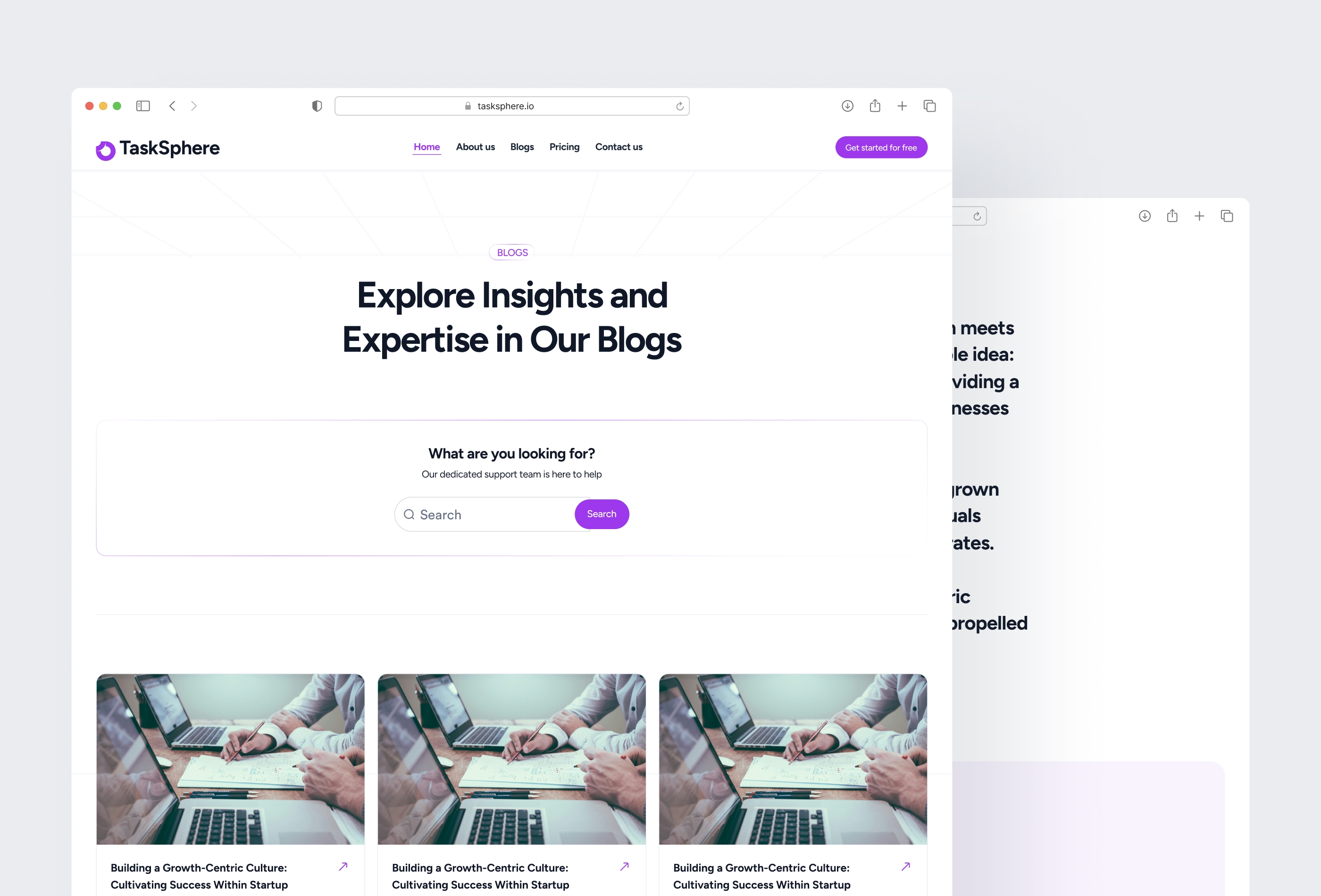 Screenshot 2 for Taskphere, a Framer Marketplace template by Salahudeen Ahmad Idowu.