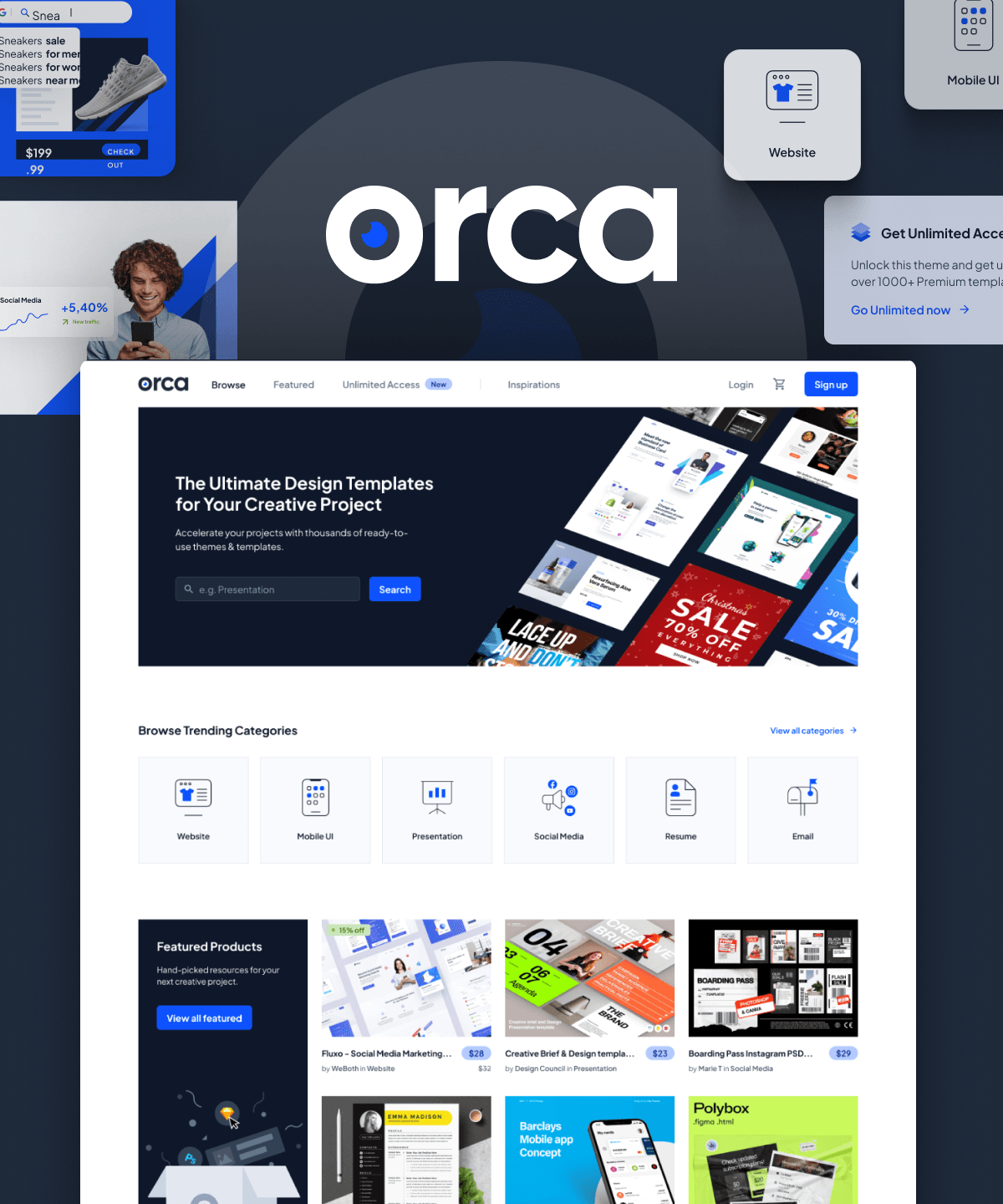 Screenshot 1 for Orca, a Framer Marketplace template by WeBoth.