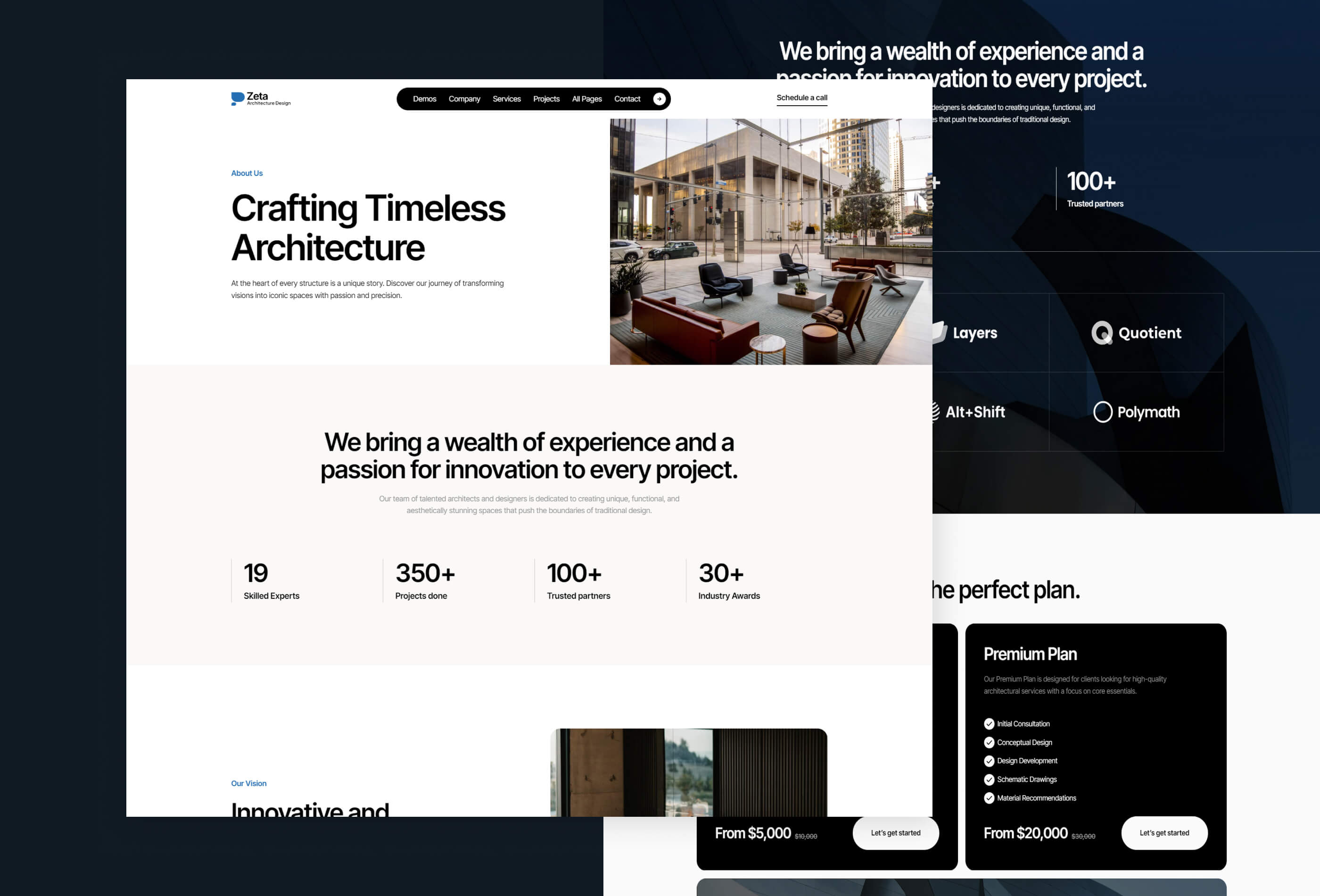 Screenshot 4 for Zeta, a Framer Marketplace template by fourtwelve.