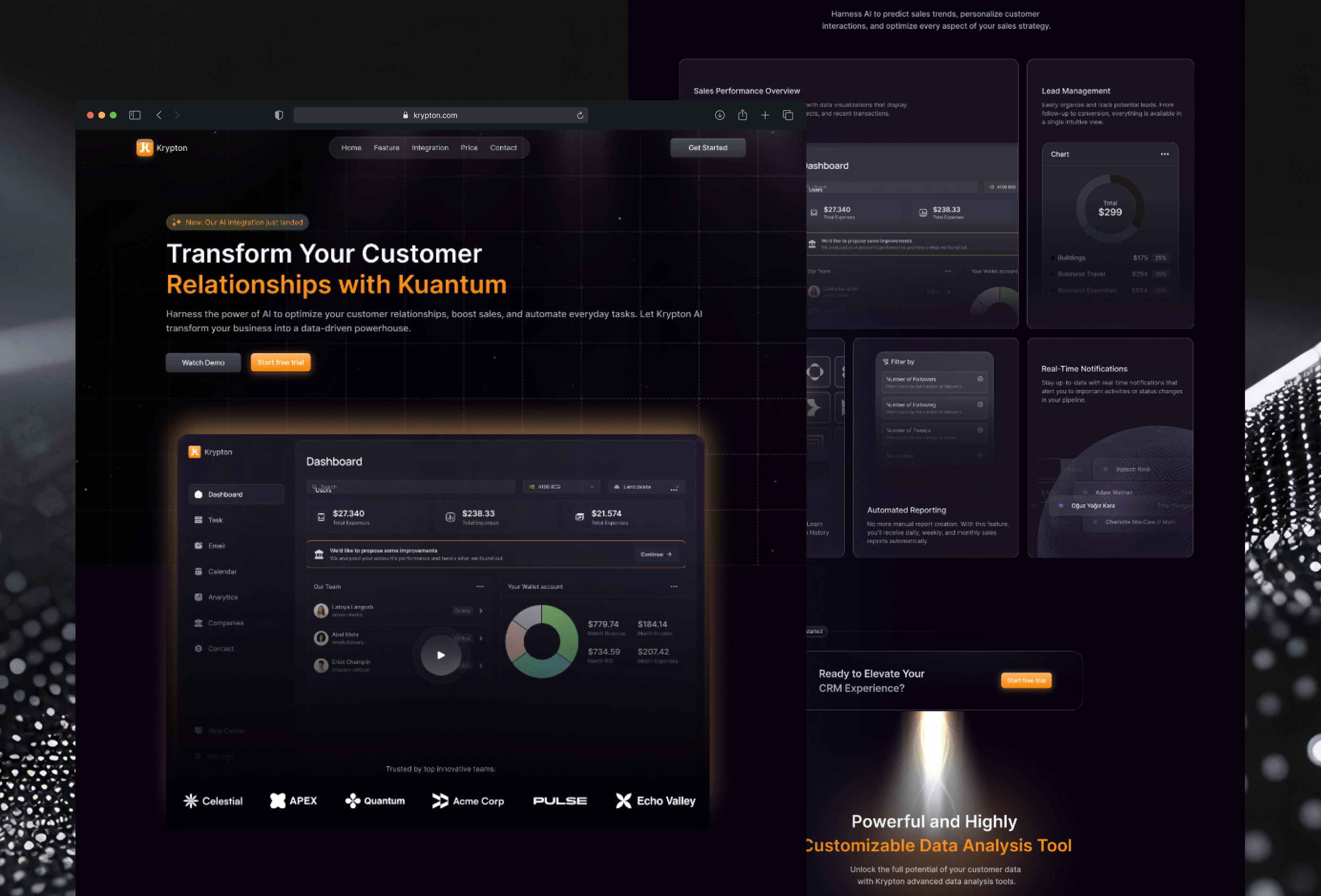 Screenshot 4 for Krypton, a Framer Marketplace template by Getah.