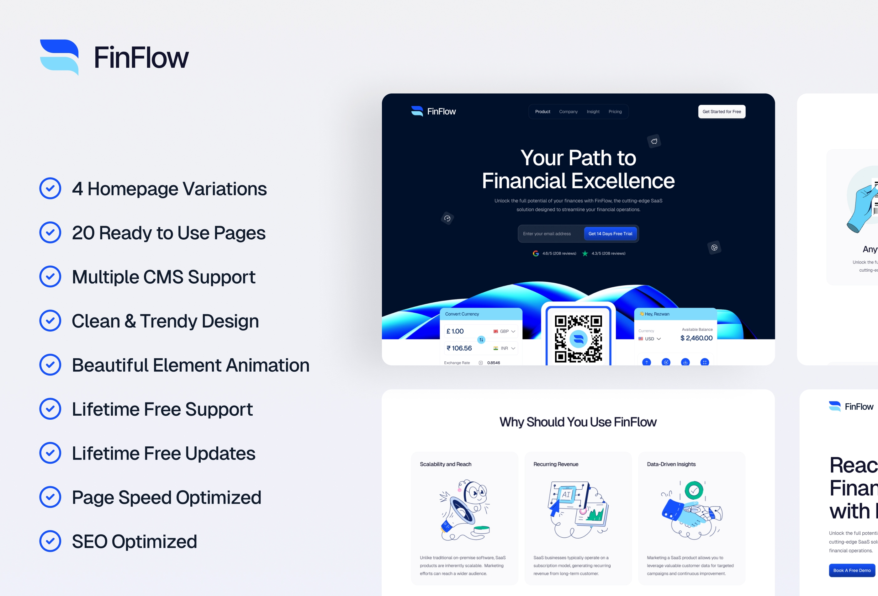 Thumbnail 2 for Finflow, a Framer Marketplace template by Framerbite.