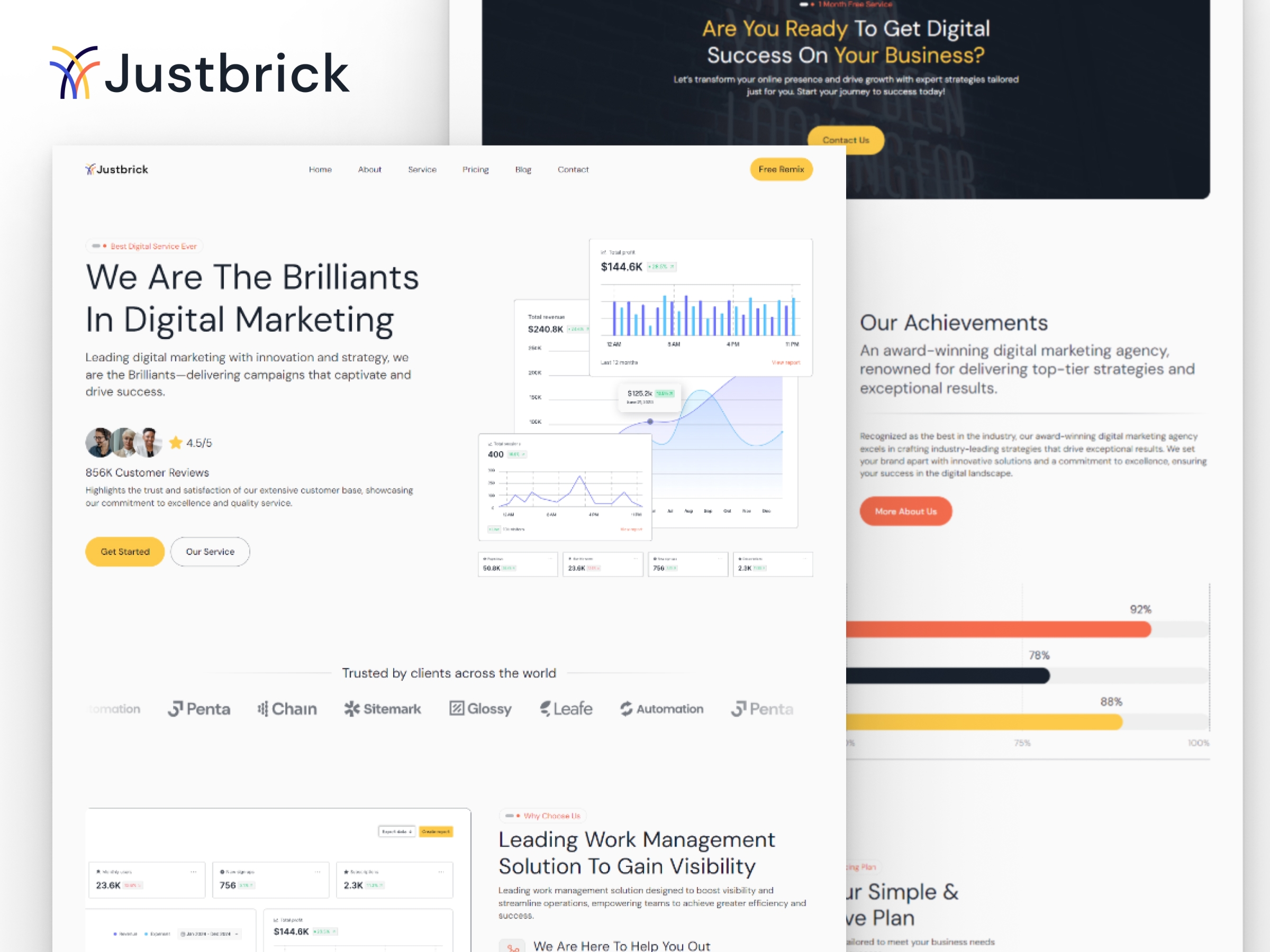 Thumbnail 1 for Justbrick, a Framer Marketplace template by Framebrick.