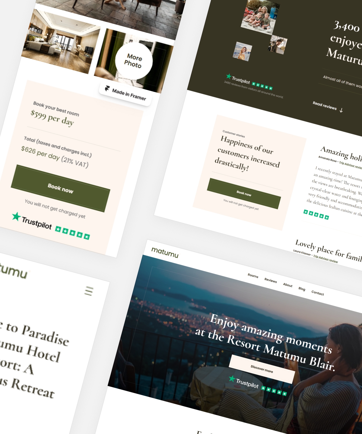 Screenshot 1 for Matumu, a Framer Marketplace template by Petr Bilek.