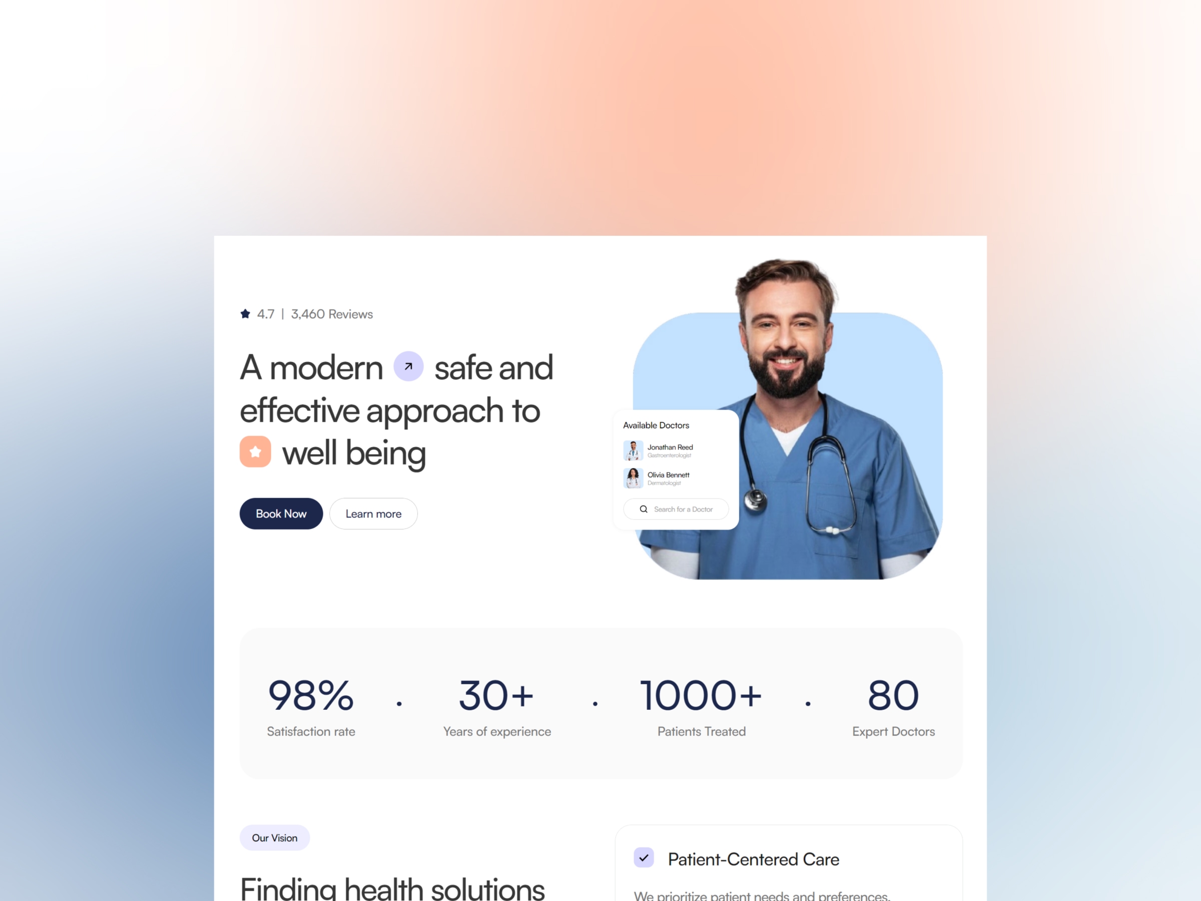 Screenshot 2 for Mediso, a Framer Marketplace template by Muzamal Hussain.
